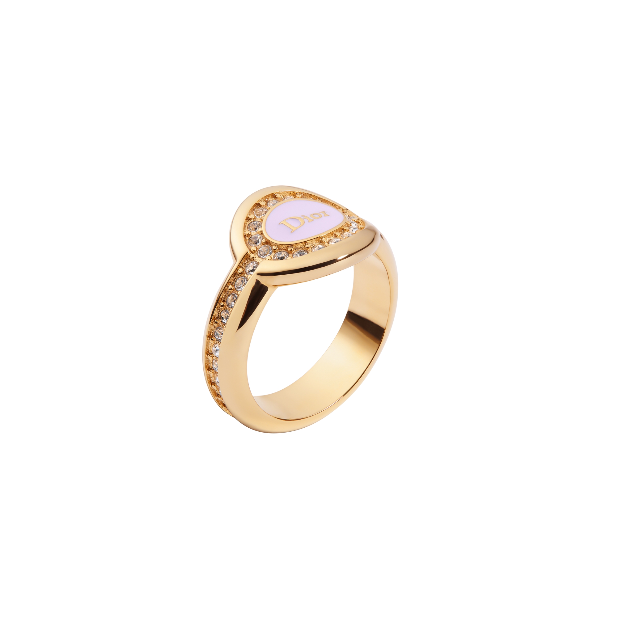 Dior Core Ring Gold-Finish Metal, Crystals and Rose Tendre Lacquer