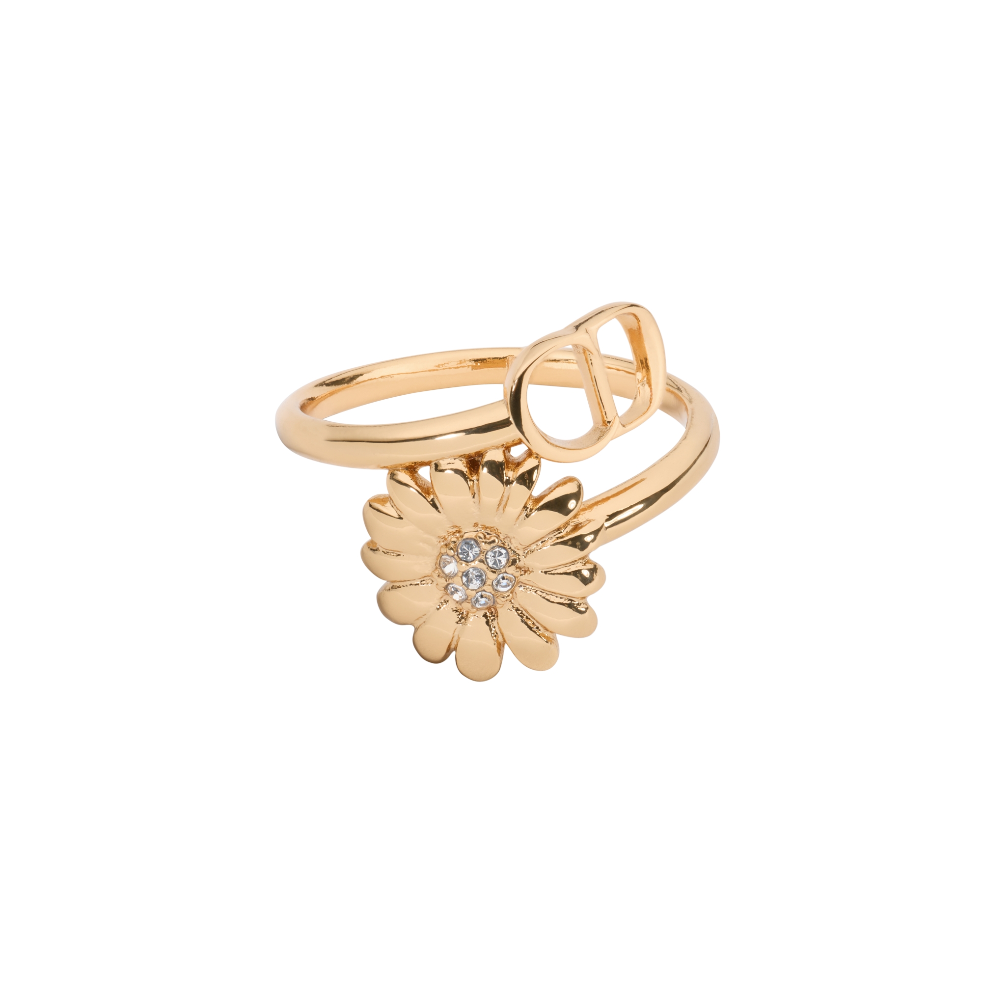 CD Multi Flowers Ring Metall mit Gold-Finish und Kristalle | DIOR