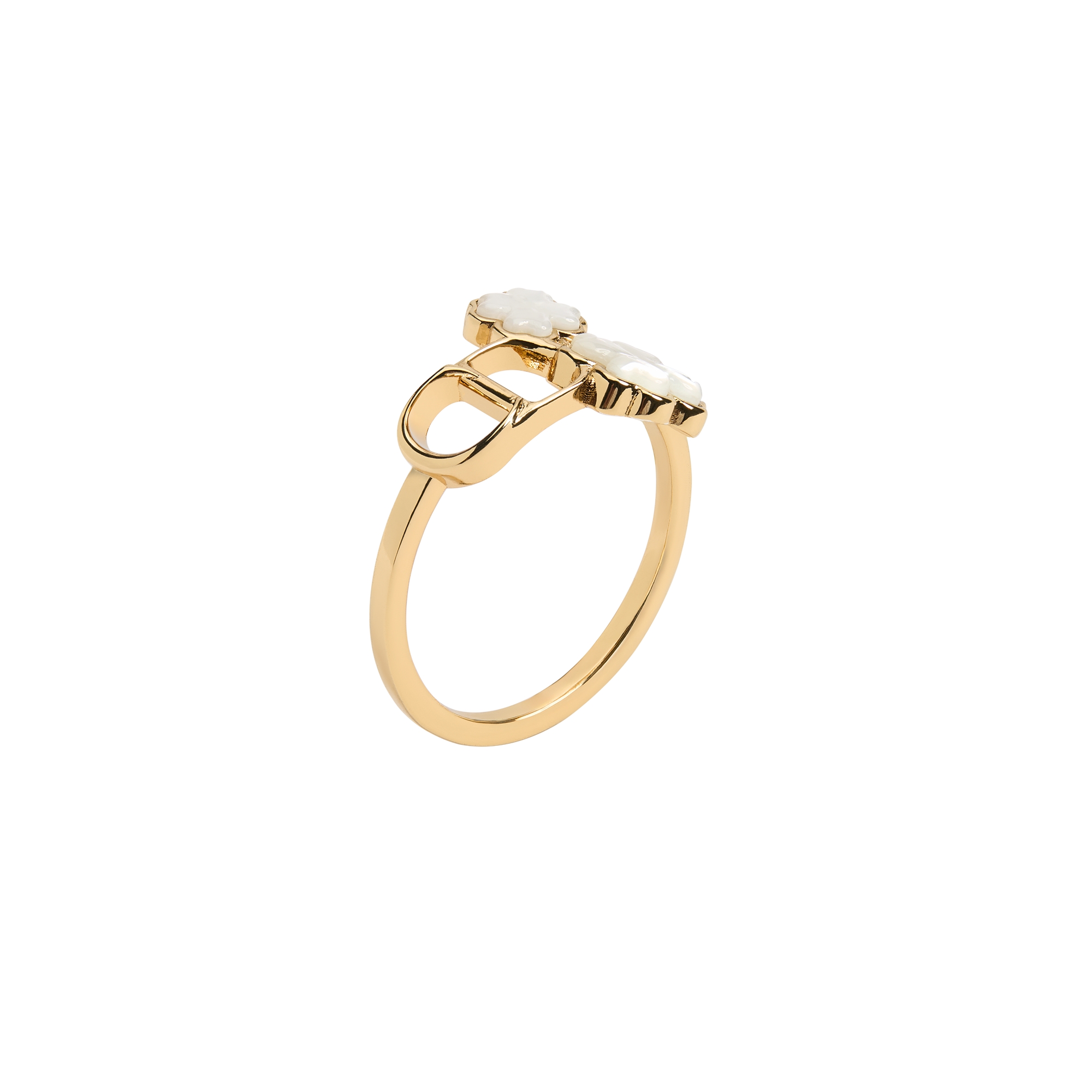 CD Garden Ring Gold-Finish Metal and Mother-of-Pearl E03
