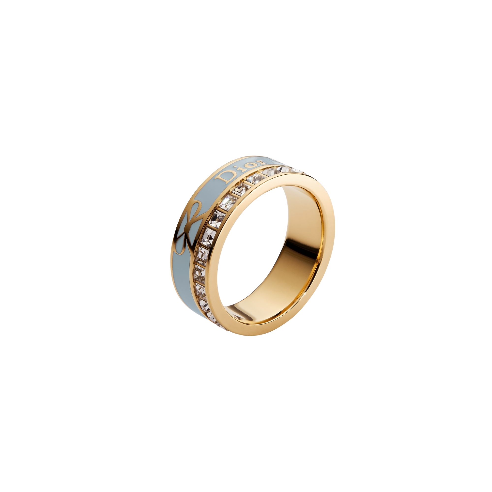  Gold-Finish Metal, Crystals and Bleu Ciel Lacquer