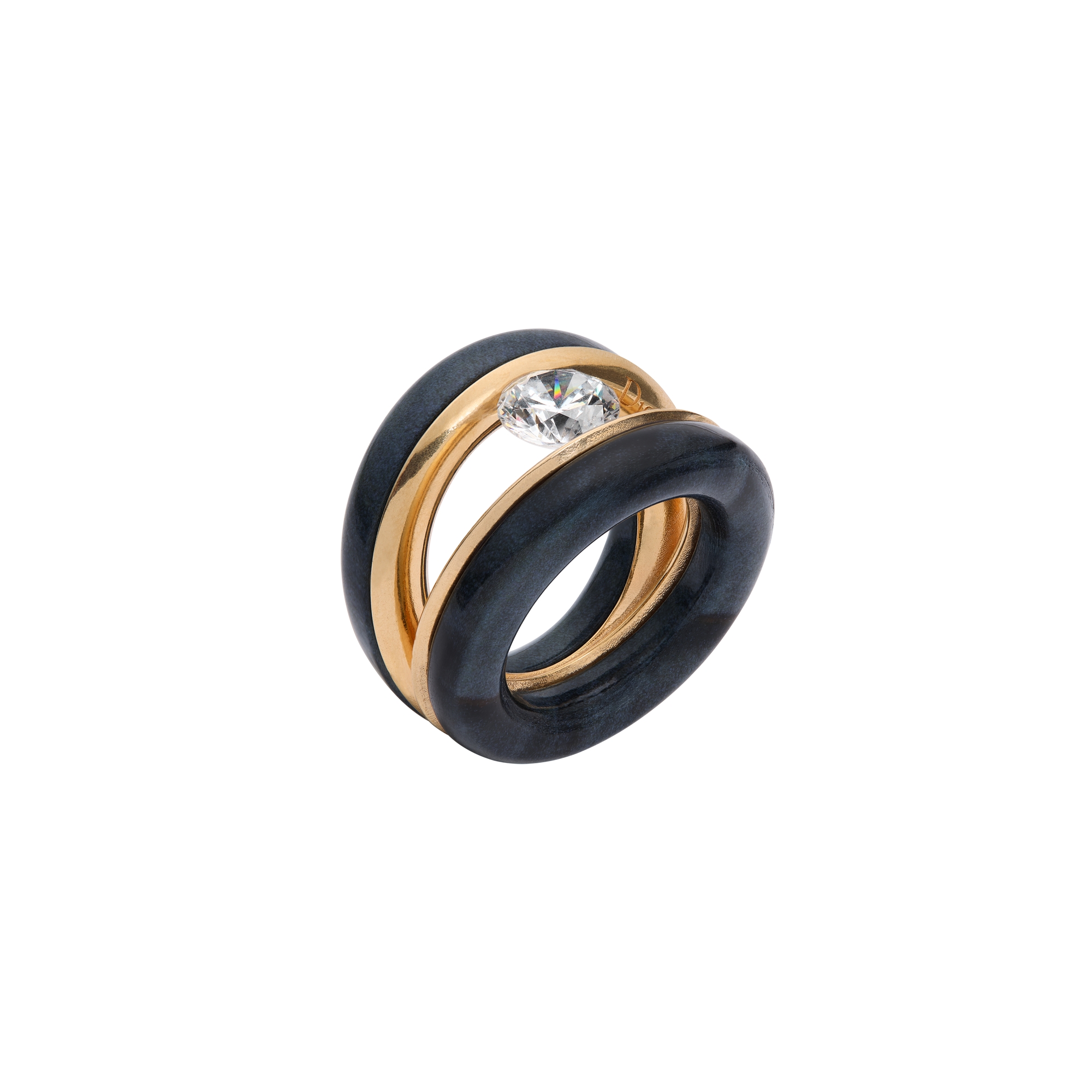 Dior Rocks Ring Gold-Finish Metal, Stone-Effect Resin and Sparkling Crystal E03