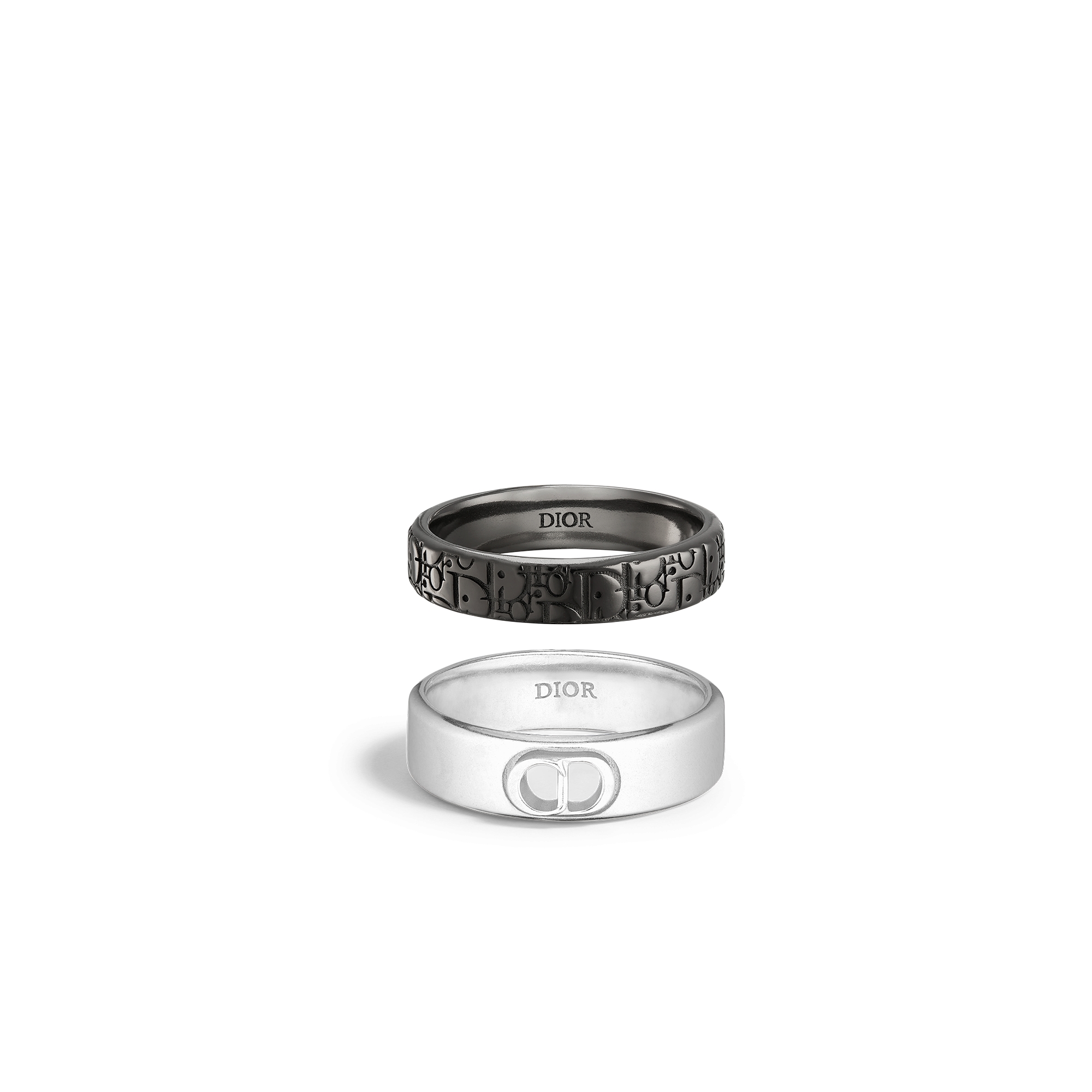 Dior Oblique Ring Set Silver E01