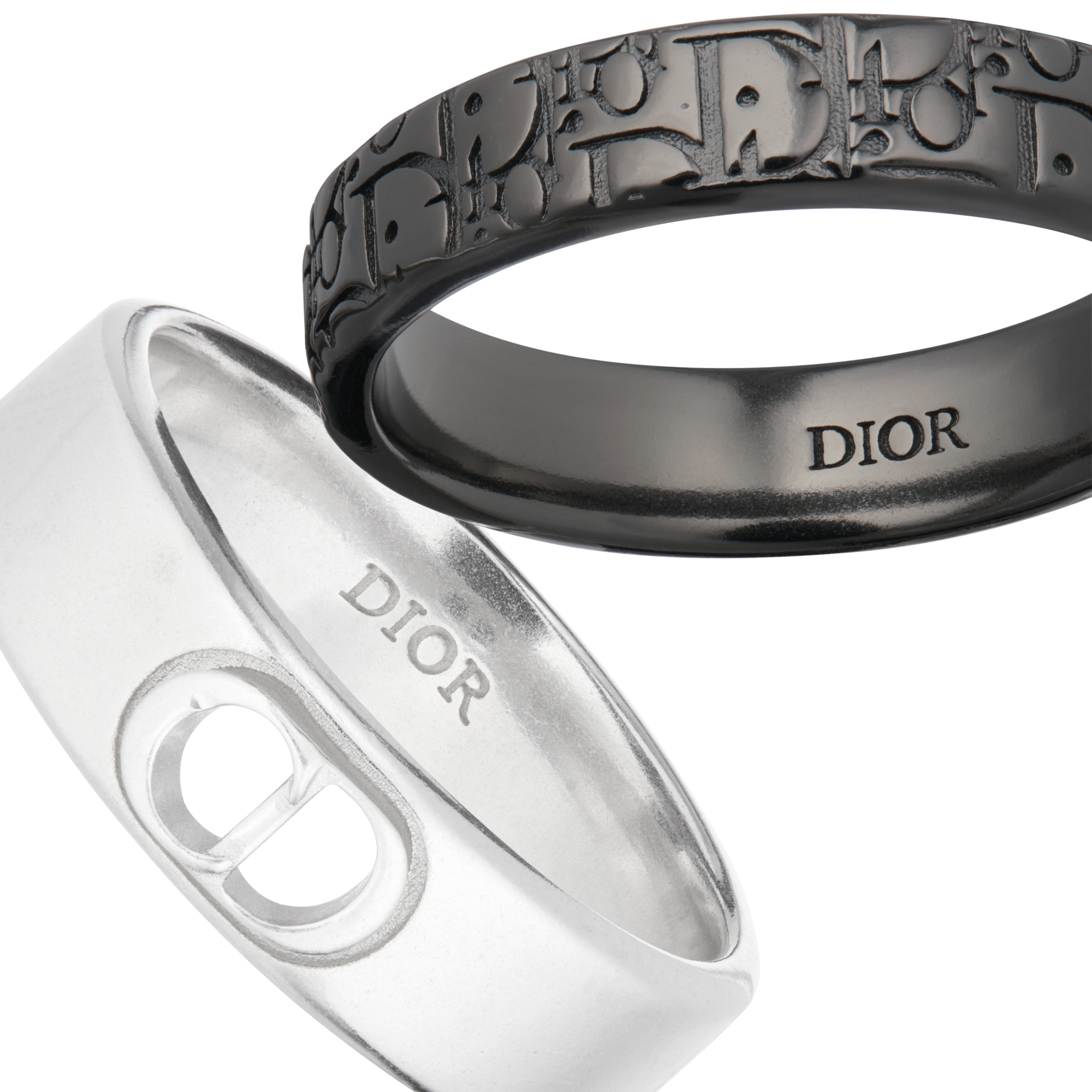Dior Oblique Ring Set Silver E09