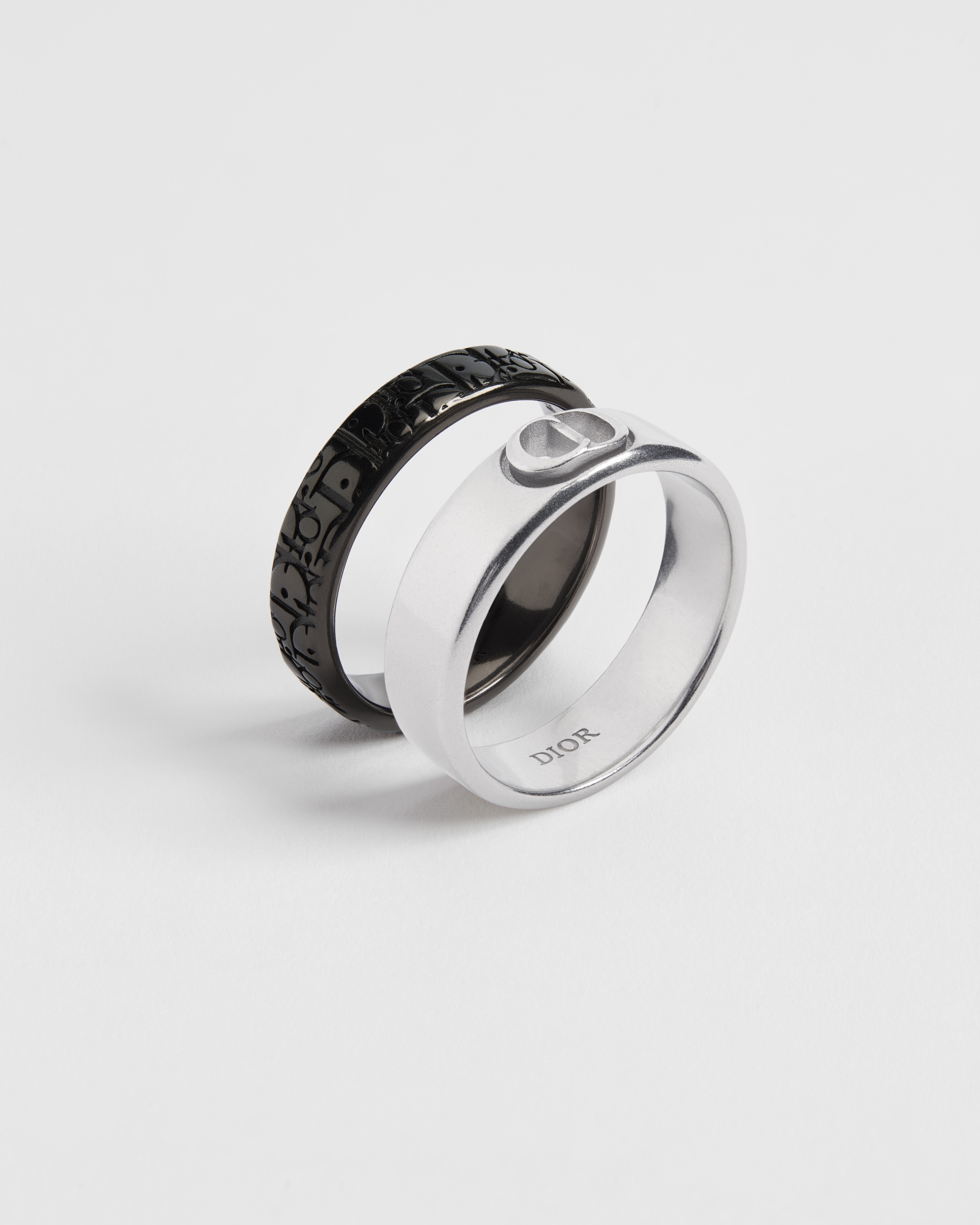 Dior Oblique Ring Set Silver E03