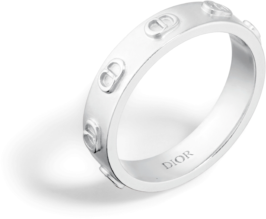 DIOR CD Icon Ring Silver Size M Men