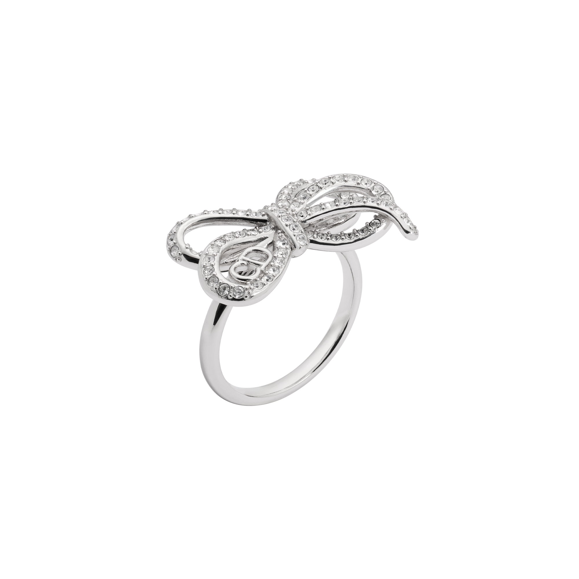 Dior Infinity Bow Ring Silver-Finish Metal and Crystals E03