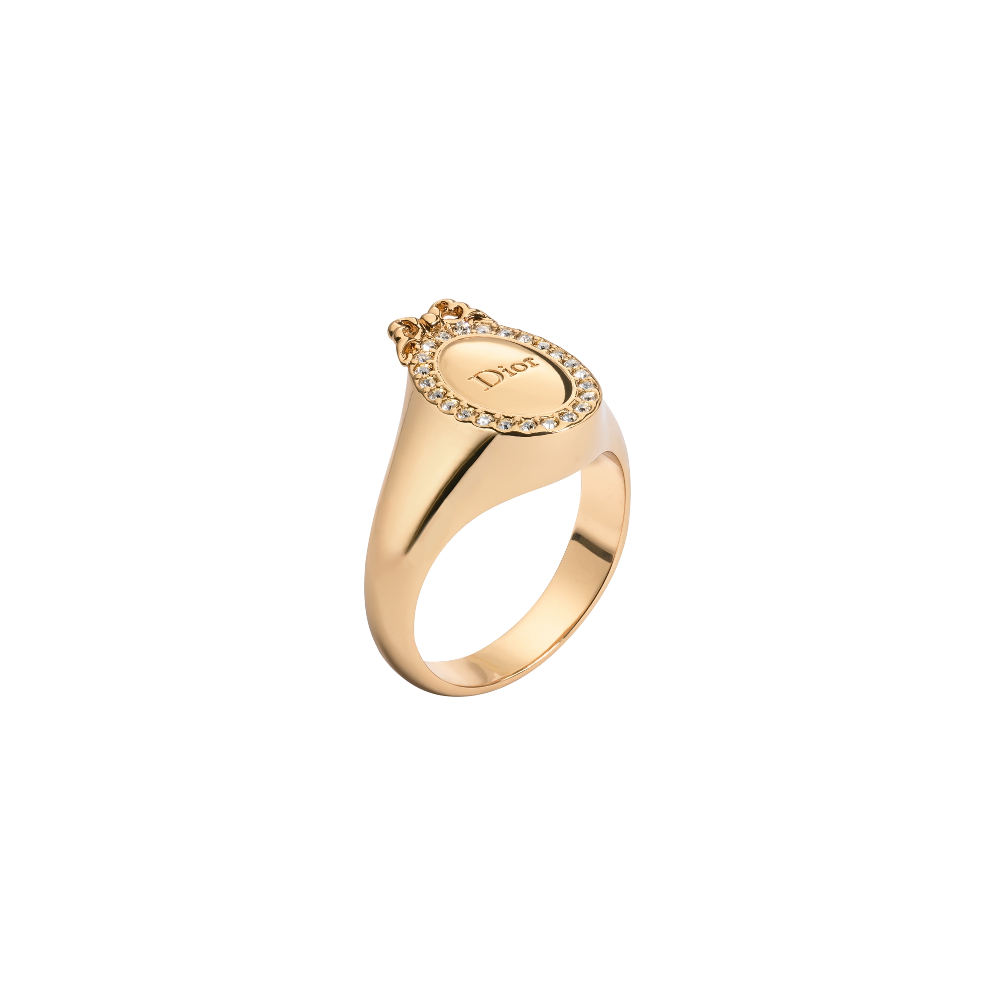 Dior Médaillon Ring Gold-Finish Metal and Crystals | DIOR US