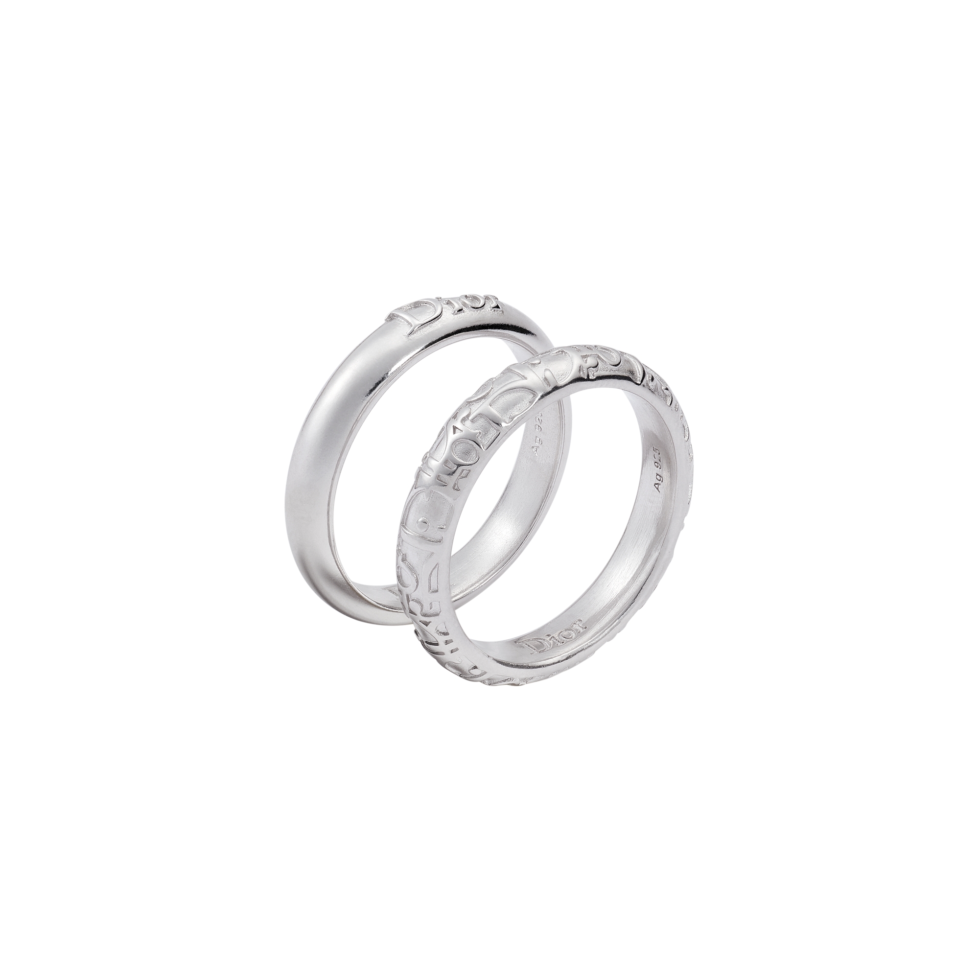 Dior Oblique Ring Set Silver E03