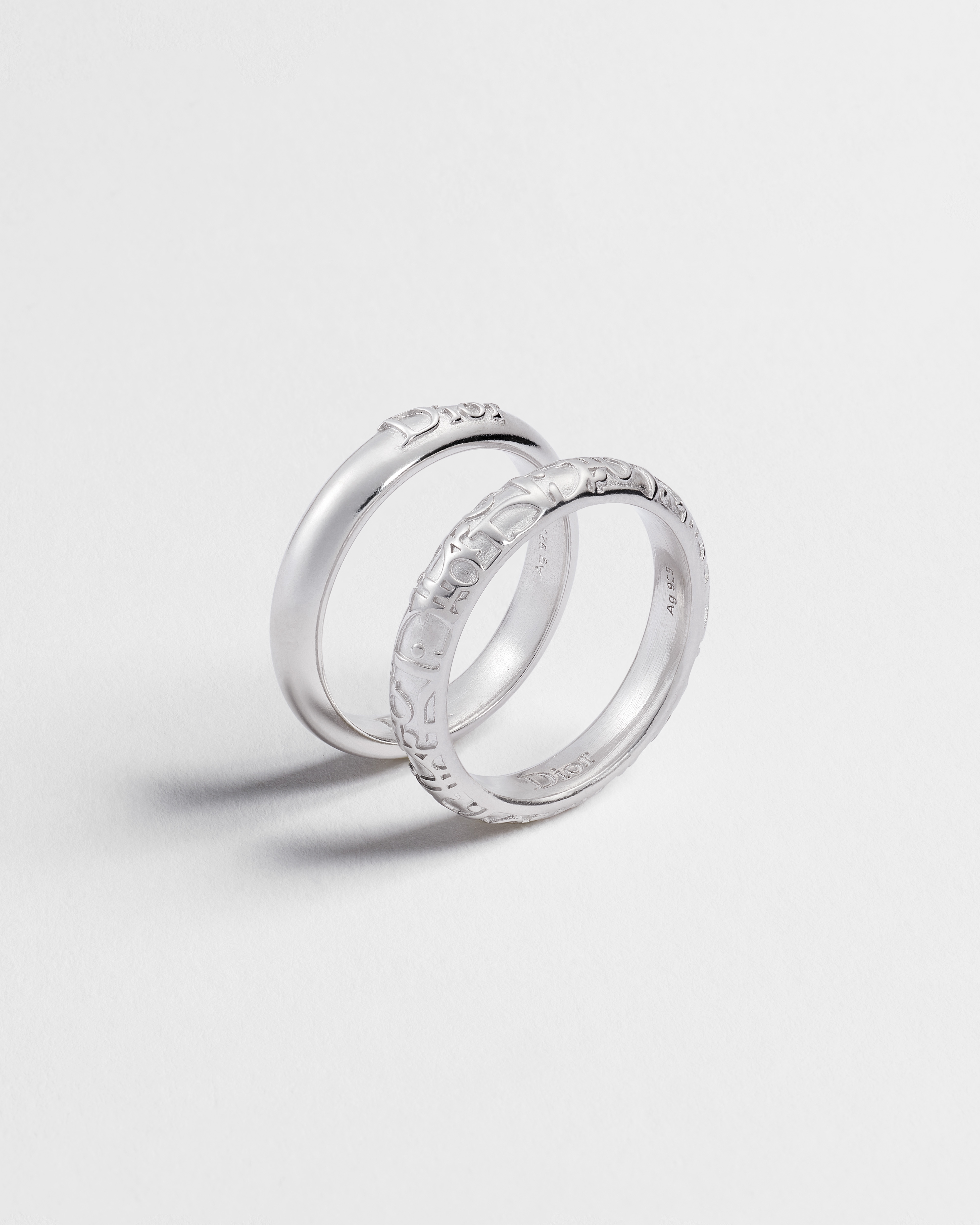 Dior Oblique Ring Set Silver E03