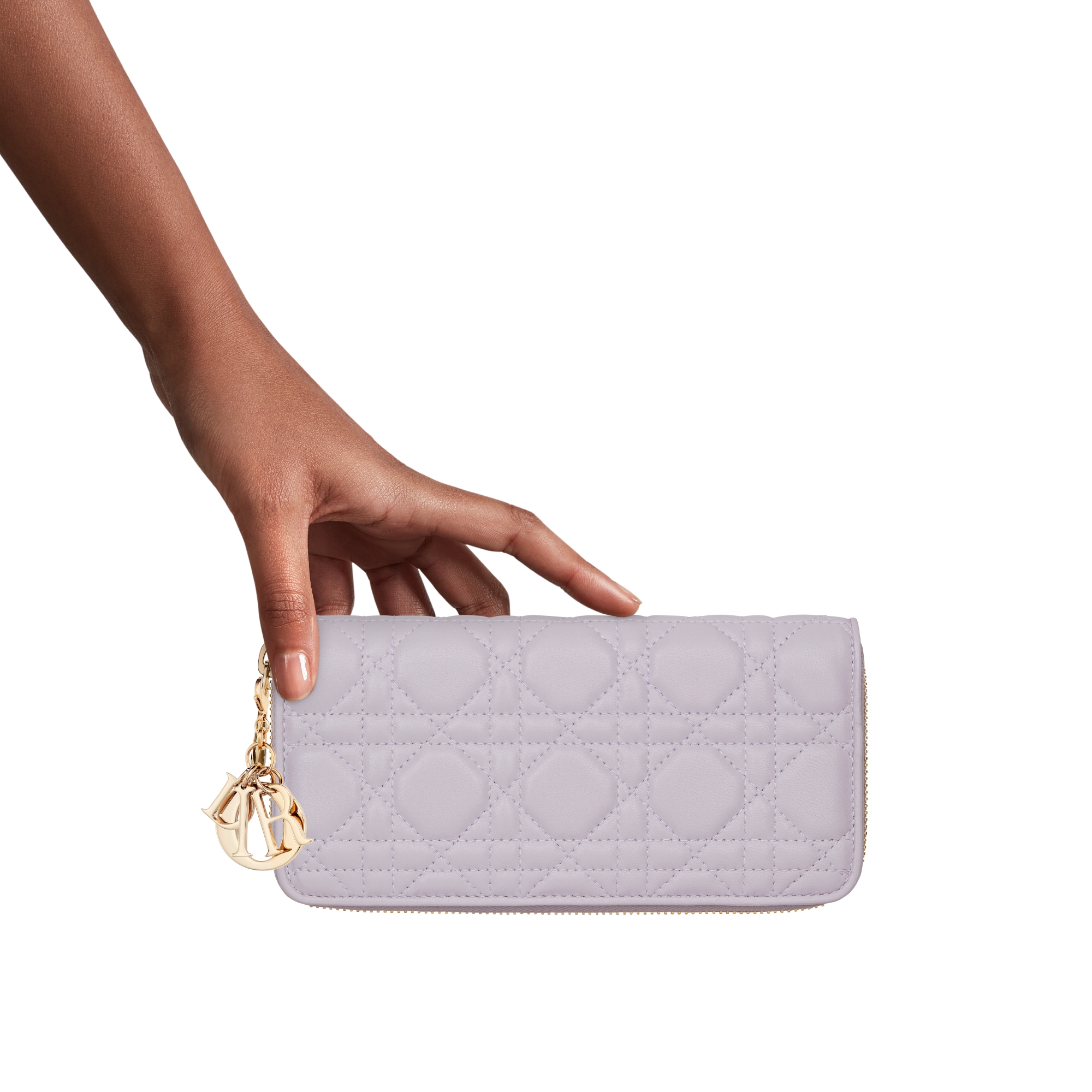Lady Dior Voyageur Wallet Three-Tone Lilac, Pale Pink and Sweet Pink Cannage Lambskin E11
