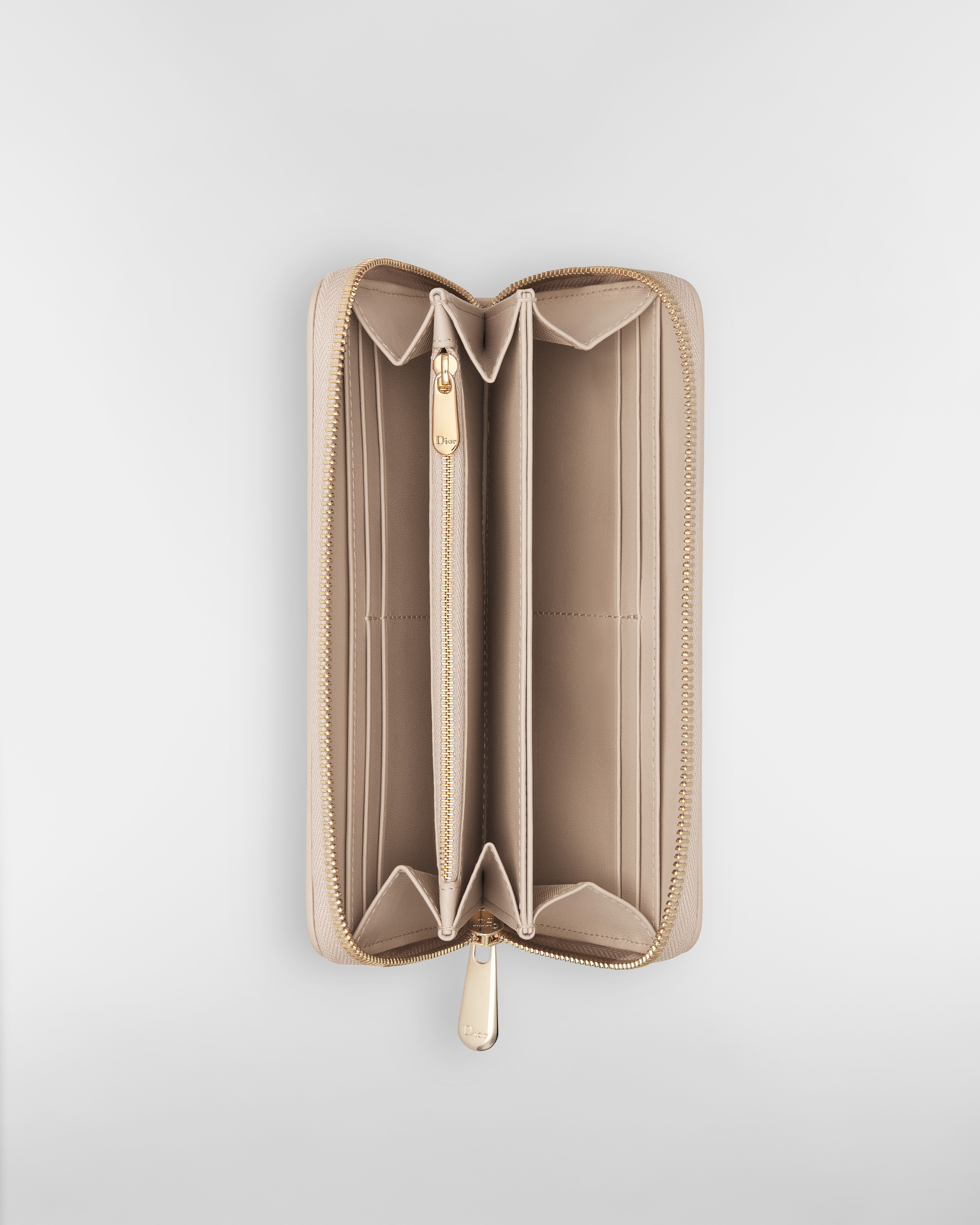Lady Dior Voyageur Wallet Powder Beige Cannage Lambskin E06