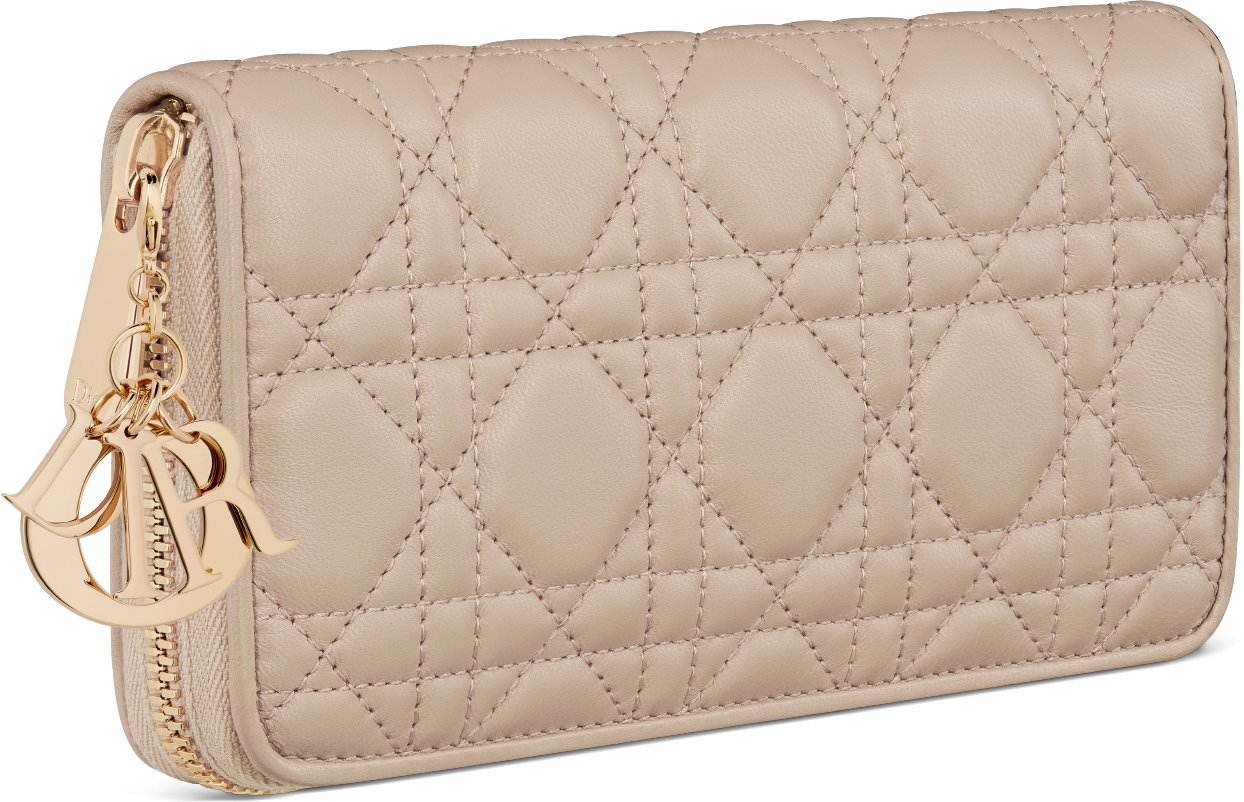 Lady Dior Voyageur Wallet Three quarter closed view