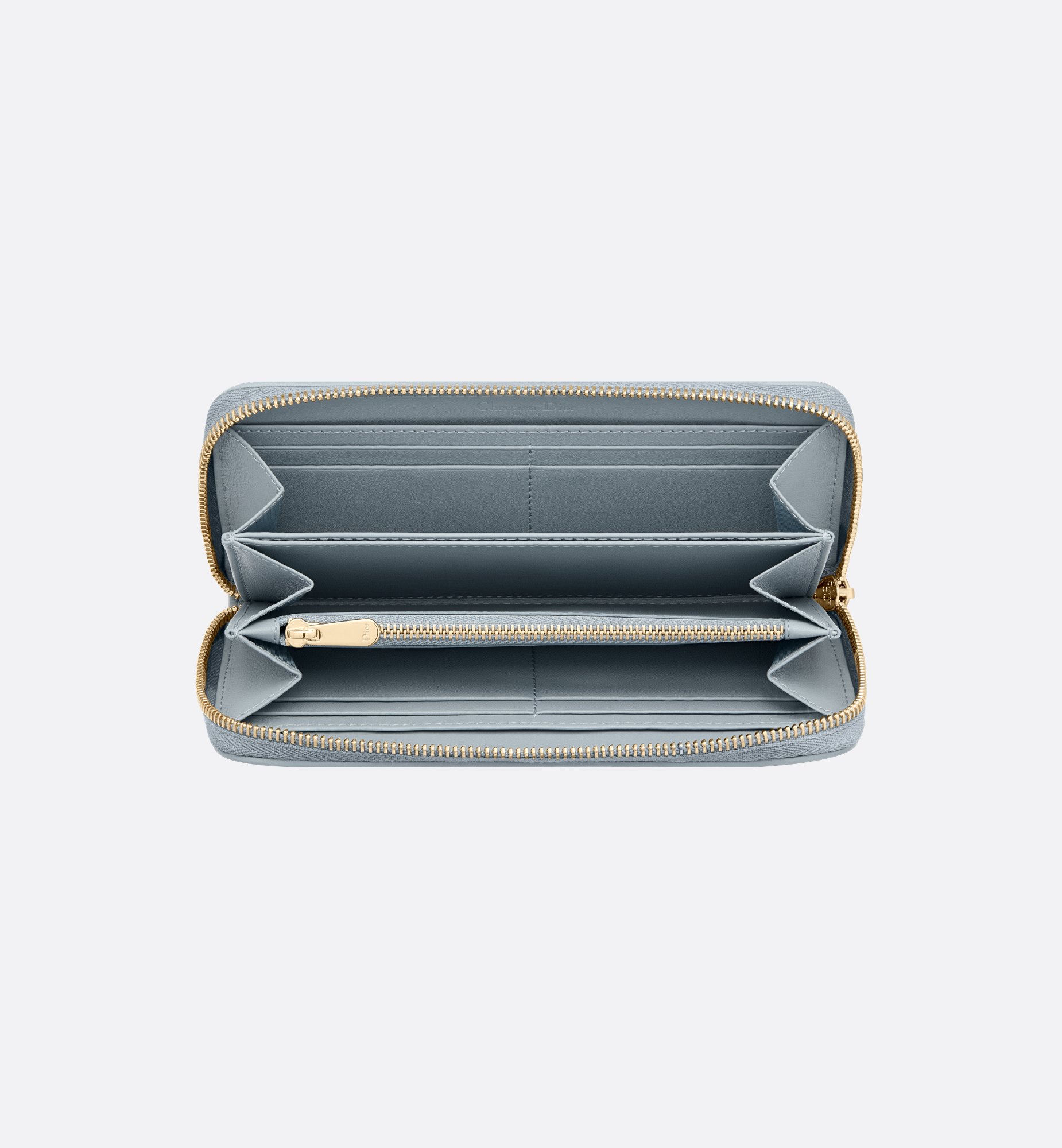 Lady Dior Voyageur Wallet Cloud Blue Cannage Lambskin | DIOR Lady Dior Voyageur Wallet Cloud Blue Cannage Lambskin | DIOR