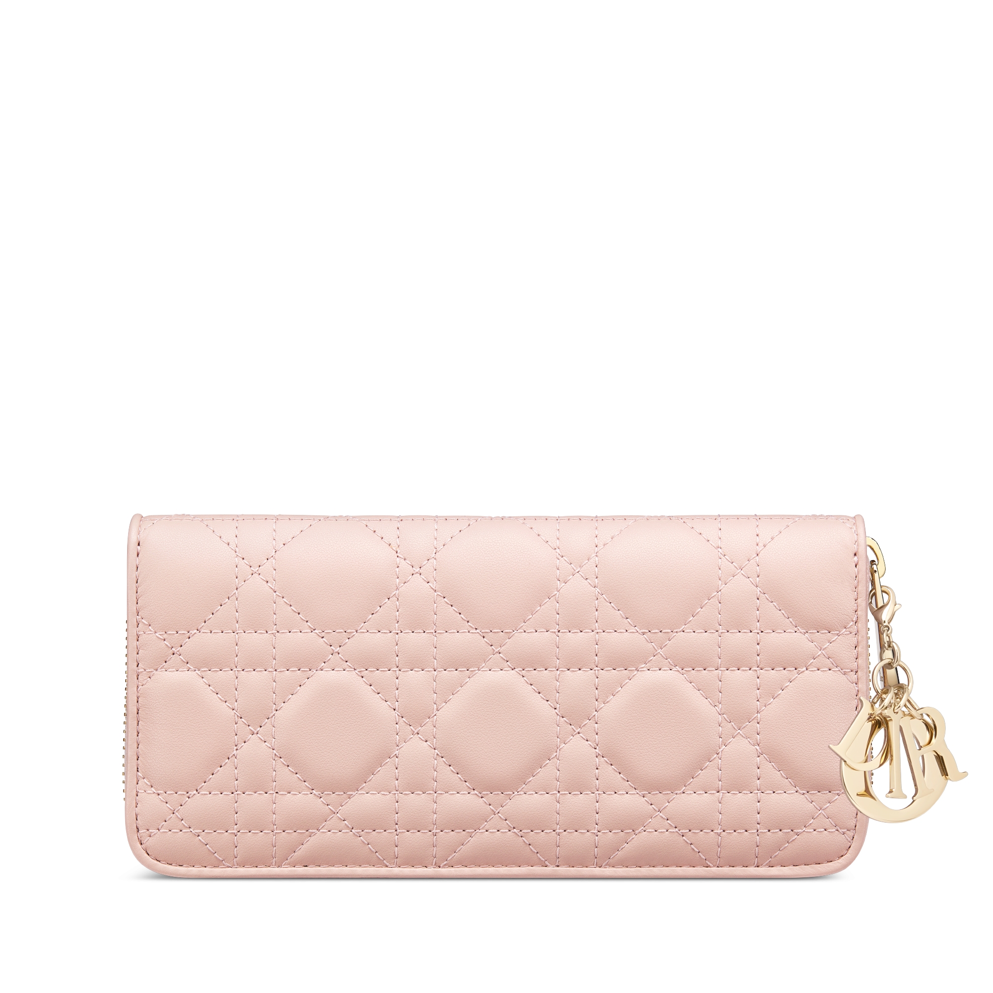Lady Dior Voyageur Wallet Powder Pink Cannage Lambskin E08