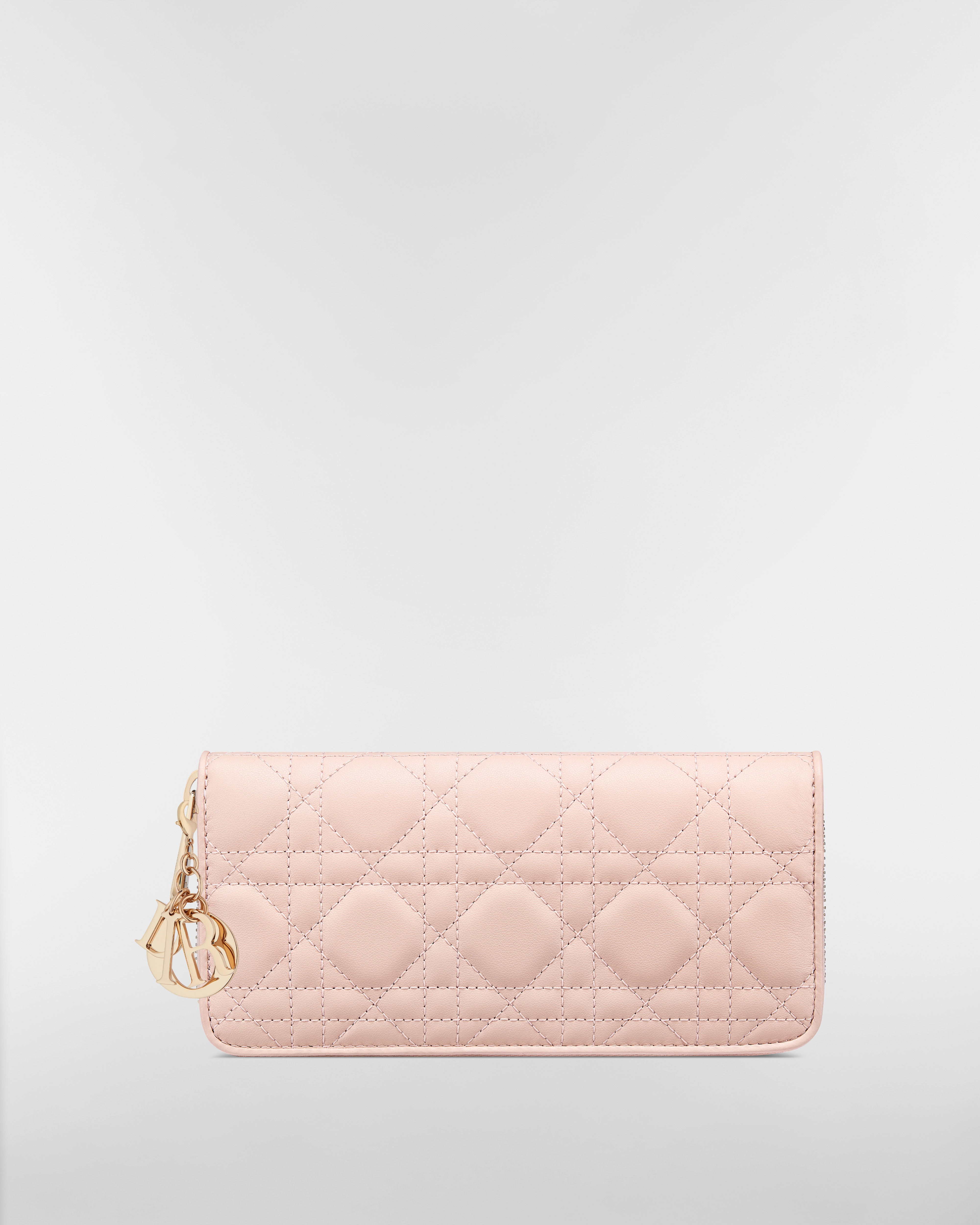 Lady Dior Voyageur Wallet Powder Pink Cannage Lambskin E01