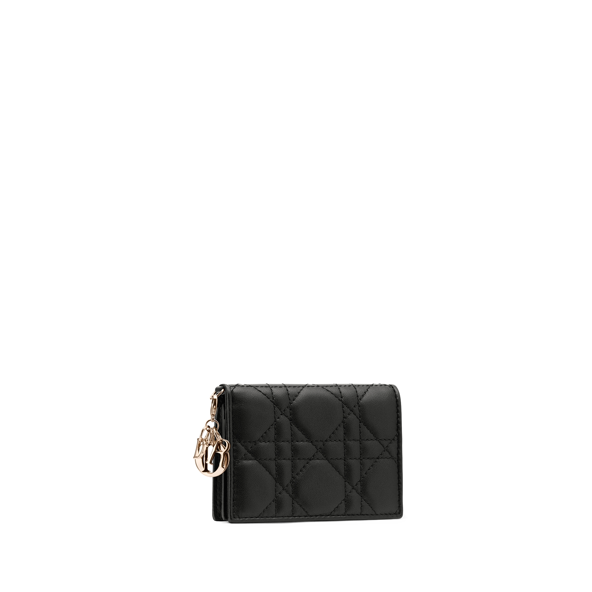Lady Dior Bloom Card Holder Black Cannage Lambskin E03