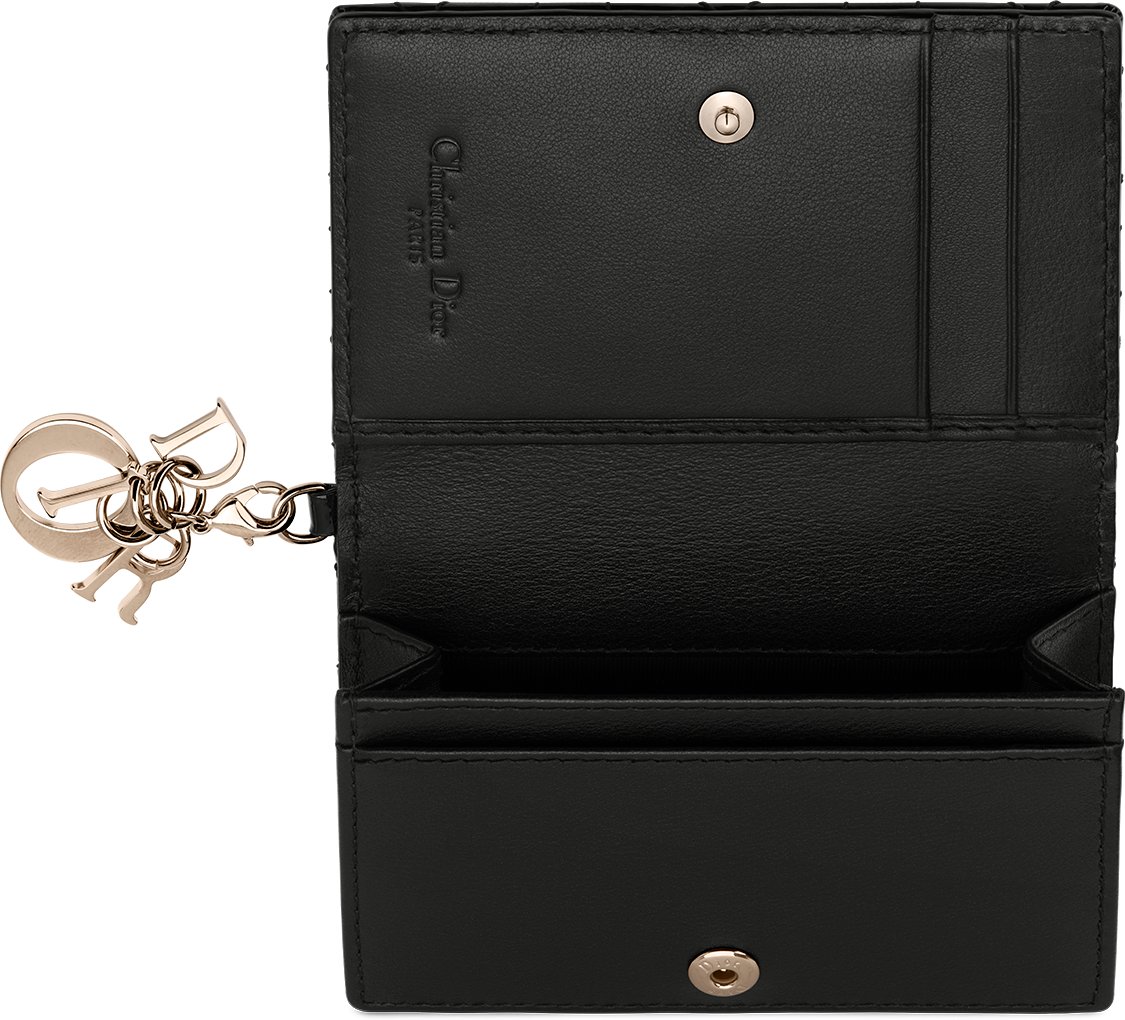 Lady dior lambskin card holder sales