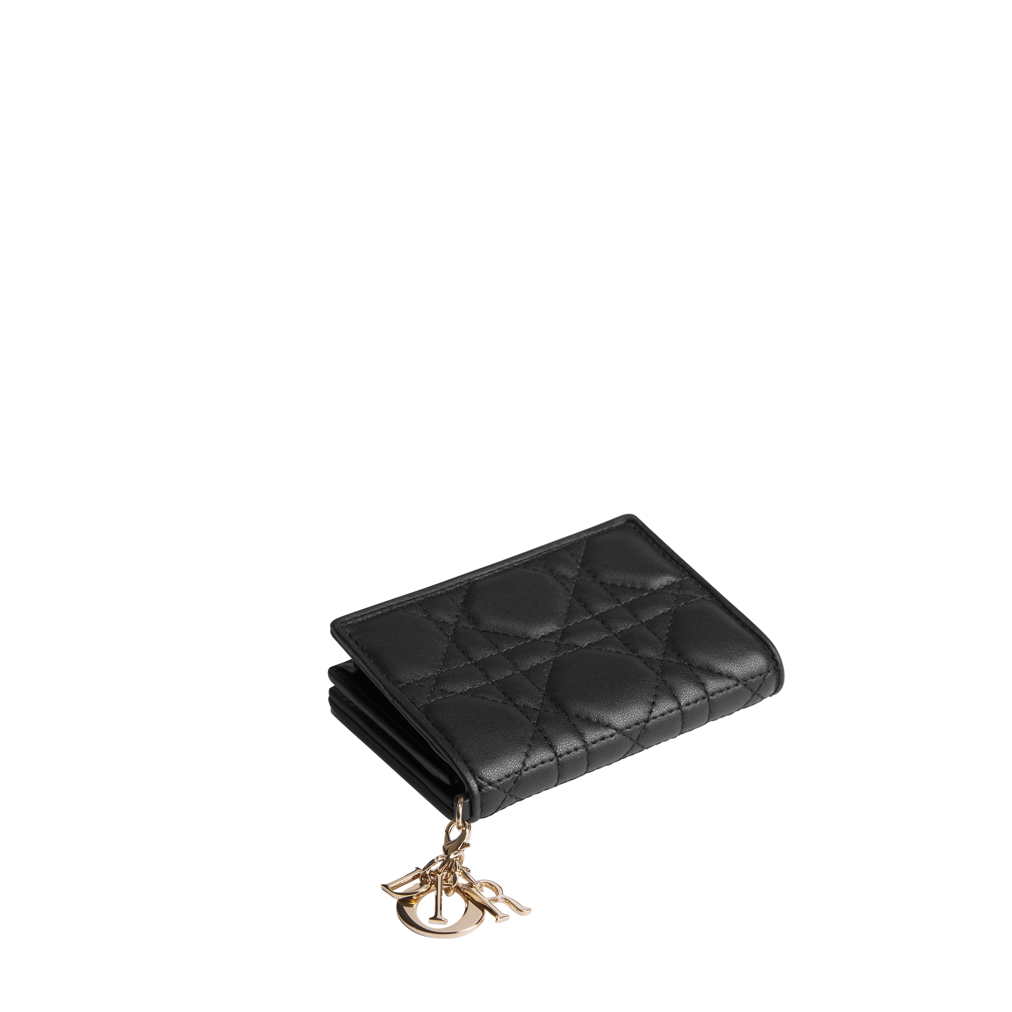Lady Dior Bloom Card Holder Black Cannage Lambskin E07