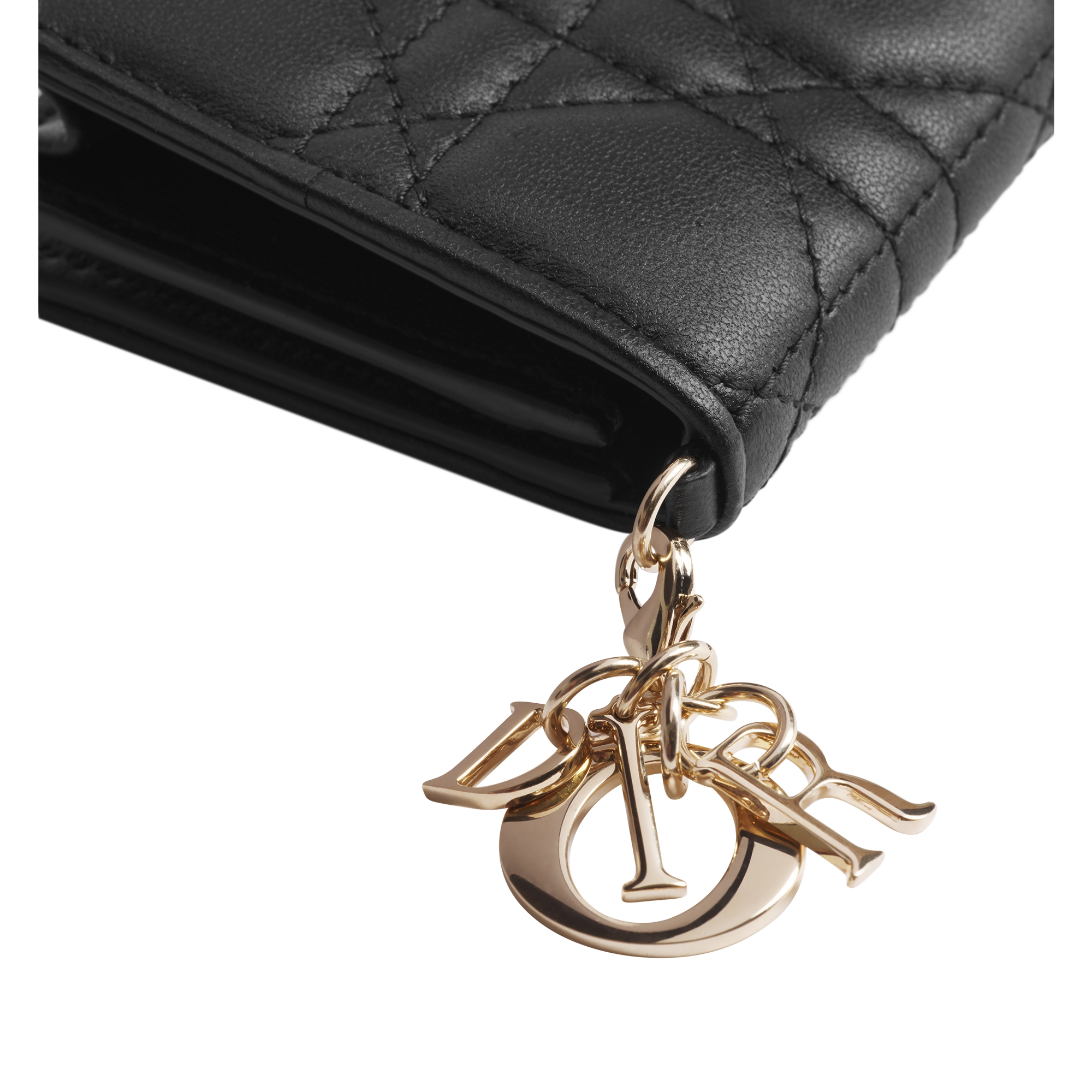 Lady Dior Bloom Card Holder Black Cannage Lambskin E10