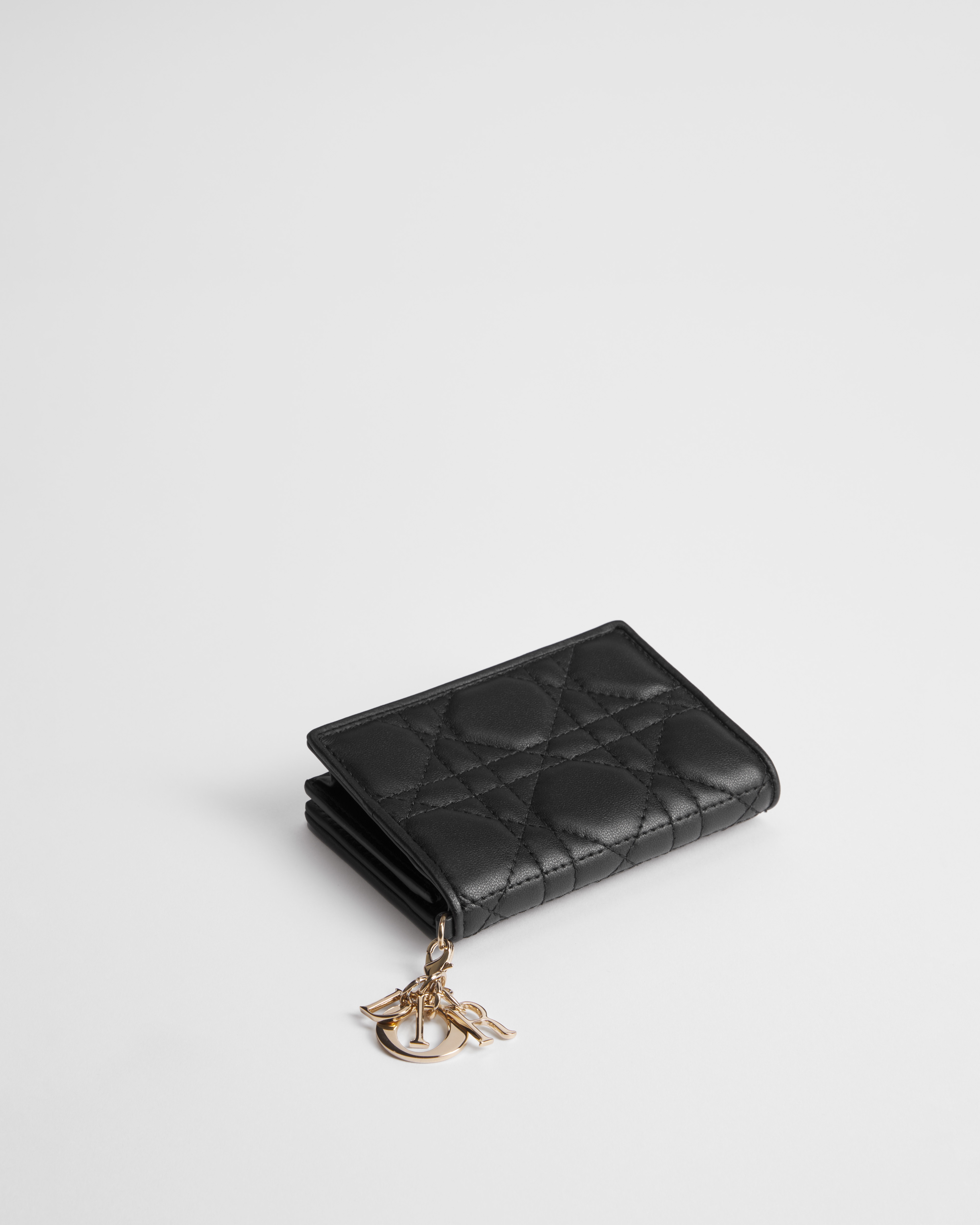 Lady Dior Bloom Card Holder Black Cannage Lambskin E07