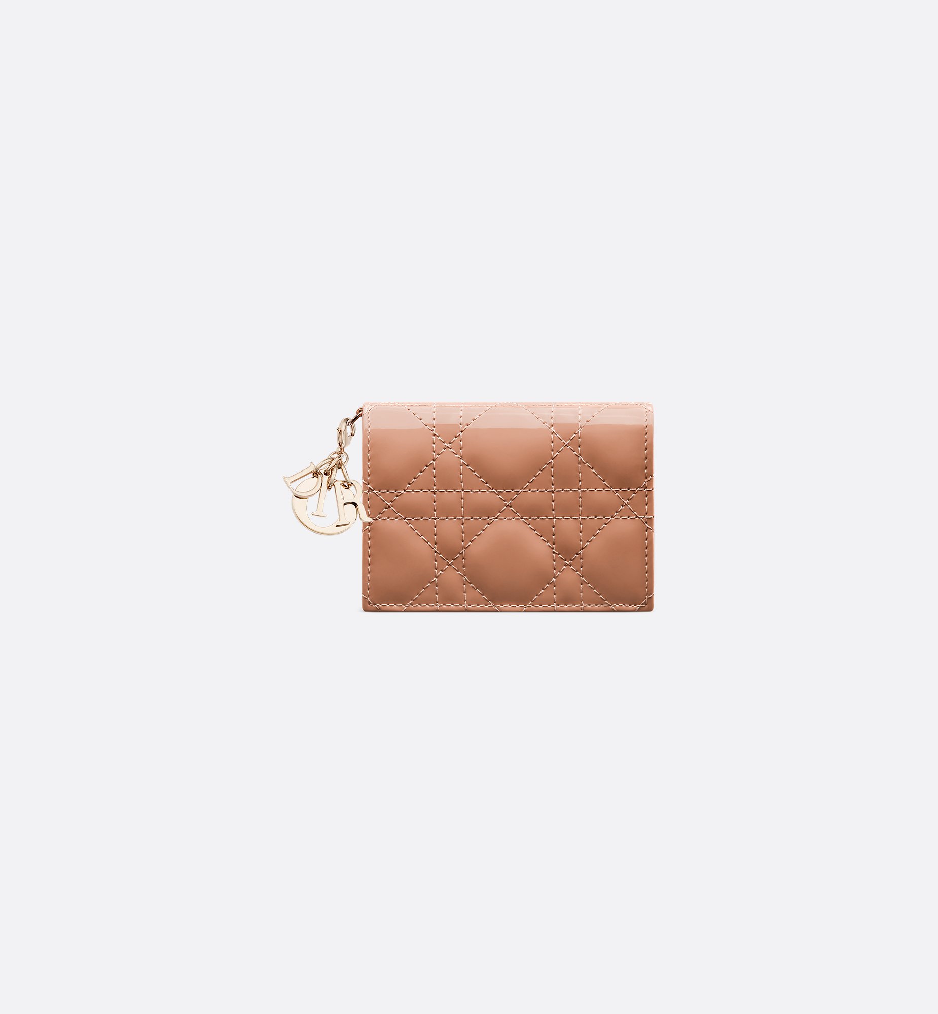 Lady Dior Bloom Card Holder Black Patent Cannage Calfskin | DIOR Lady Dior Bloom Card Holder Black Patent Cannage Calfskin | DIOR