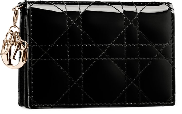 Lady Dior Bloom Card Holder Three quarter closed view
