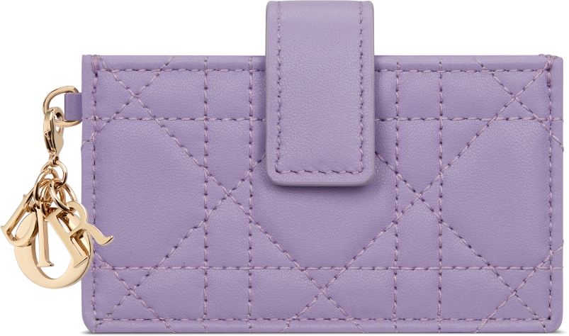 Lady Dior Jasmine Card Holder Lilac Cannage Lambskin DIOR