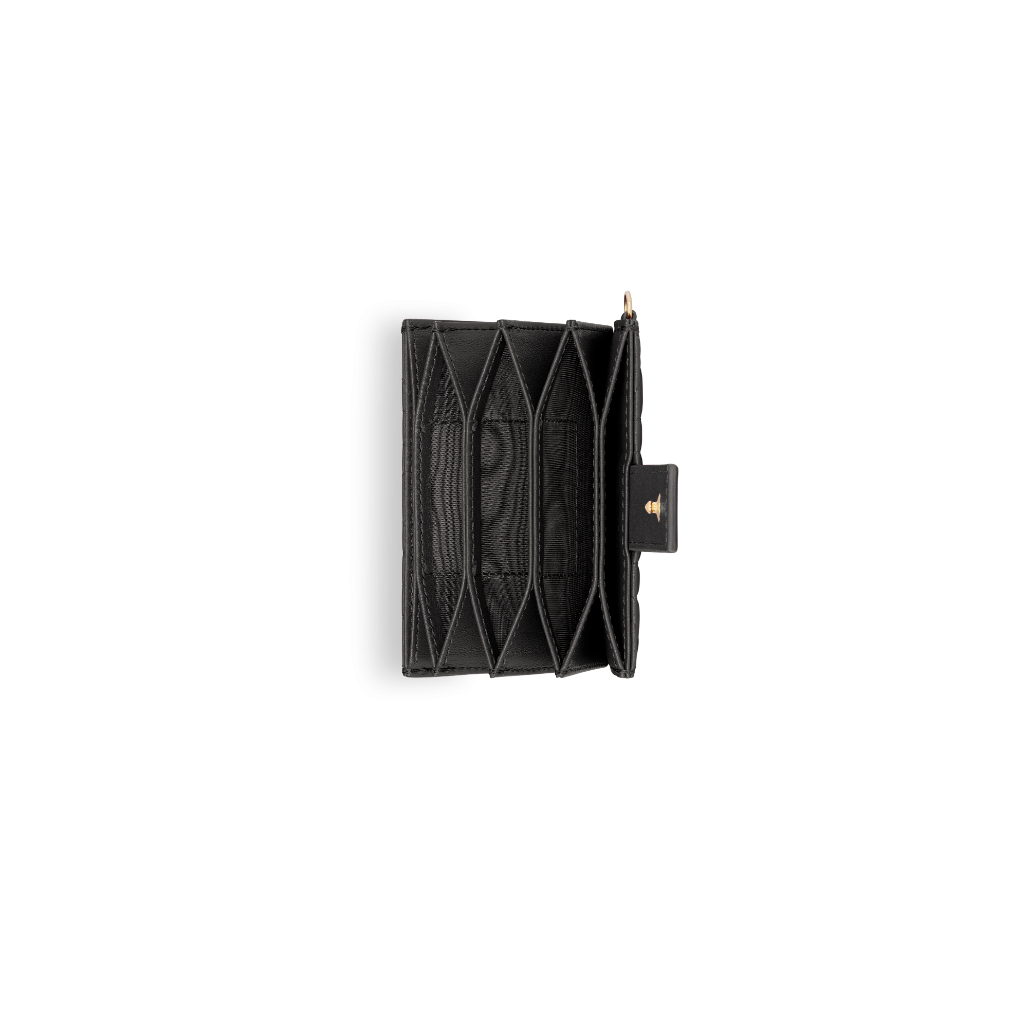 Lady Dior Jasmine Card Holder Black Cannage Lambskin E06