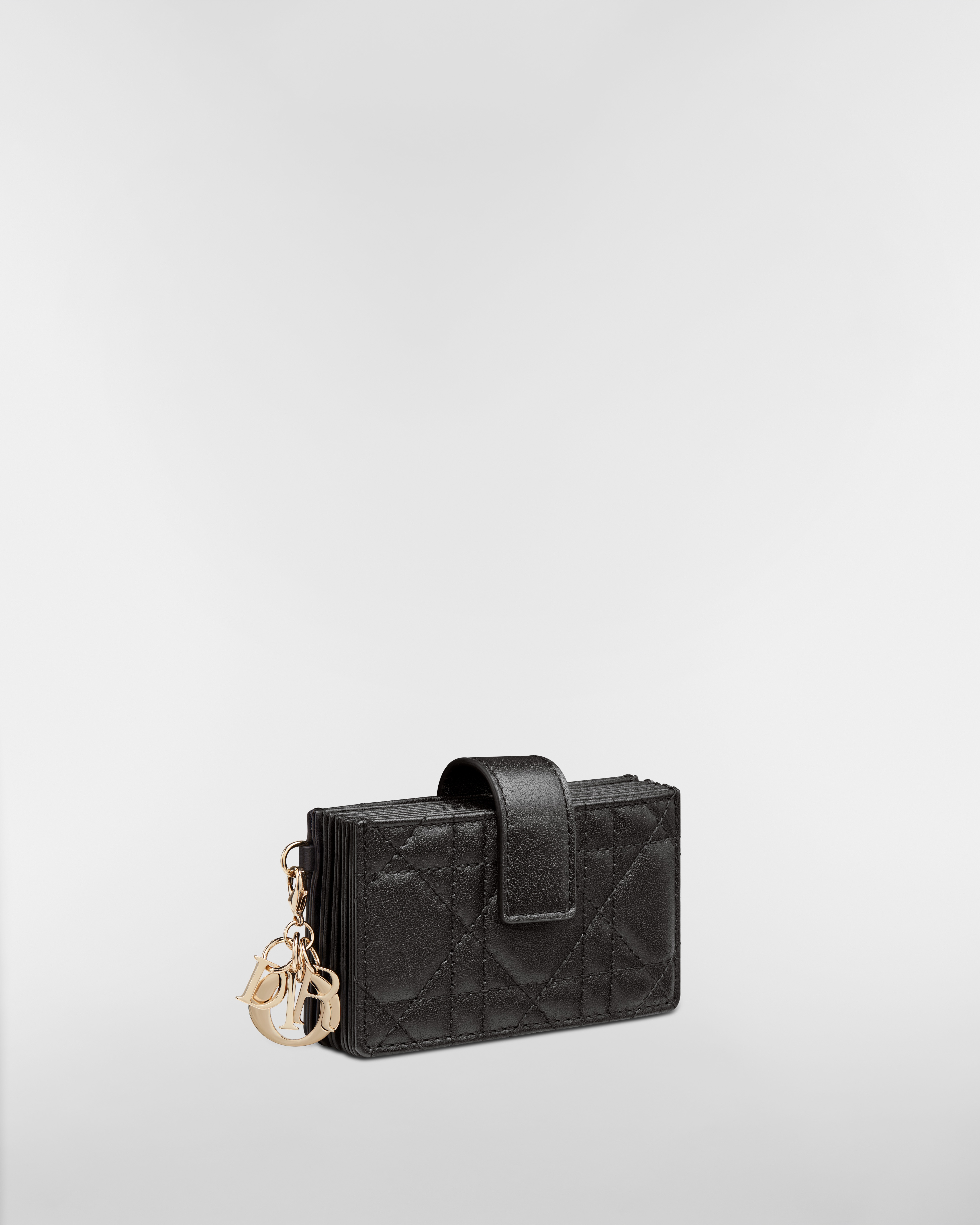 Tarjetero Lady Dior Jasmine Piel de cordero Cannage negra E03