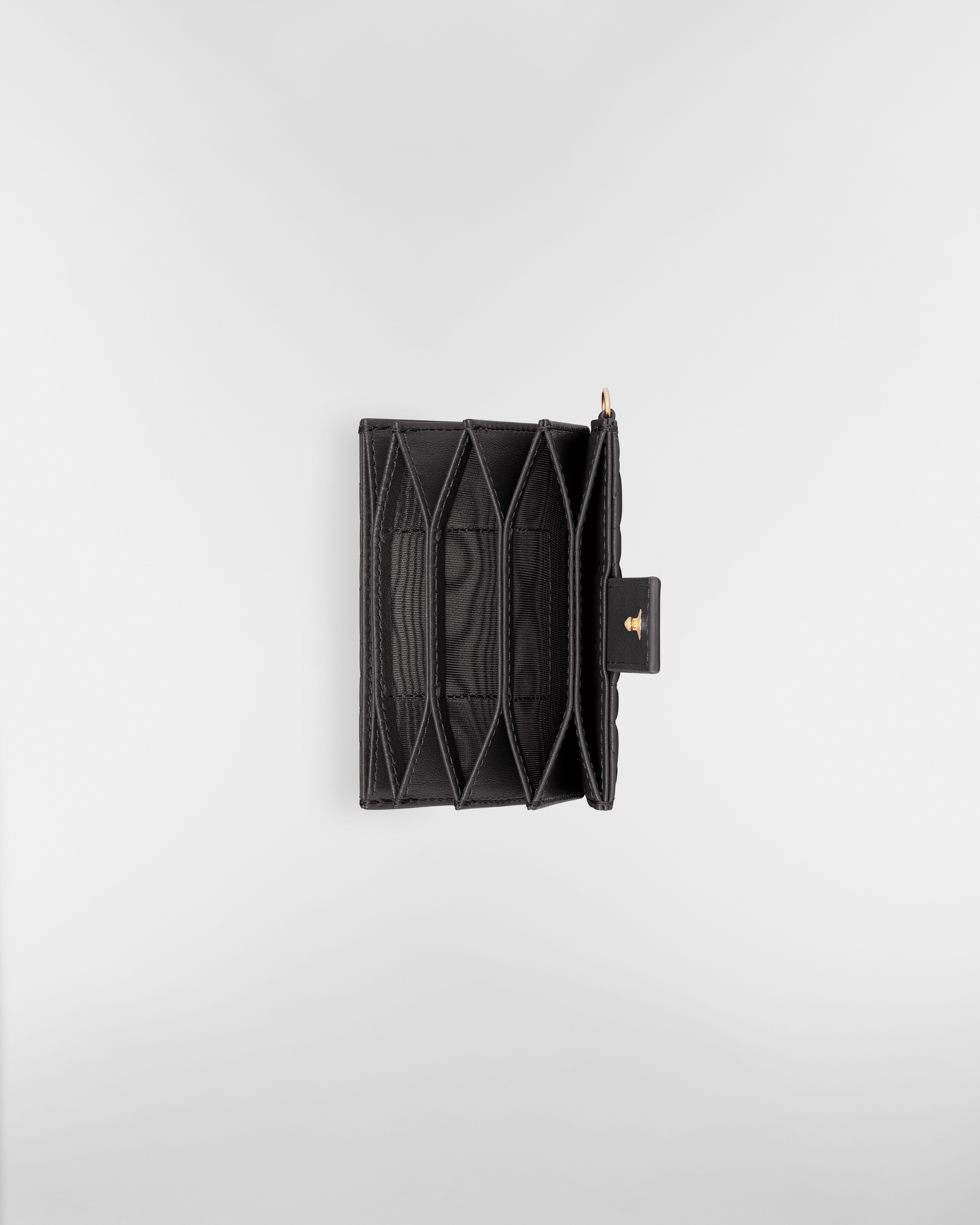 Lady Dior Jasmine Kartenetui Cannage Lammleder in Schwarz E06