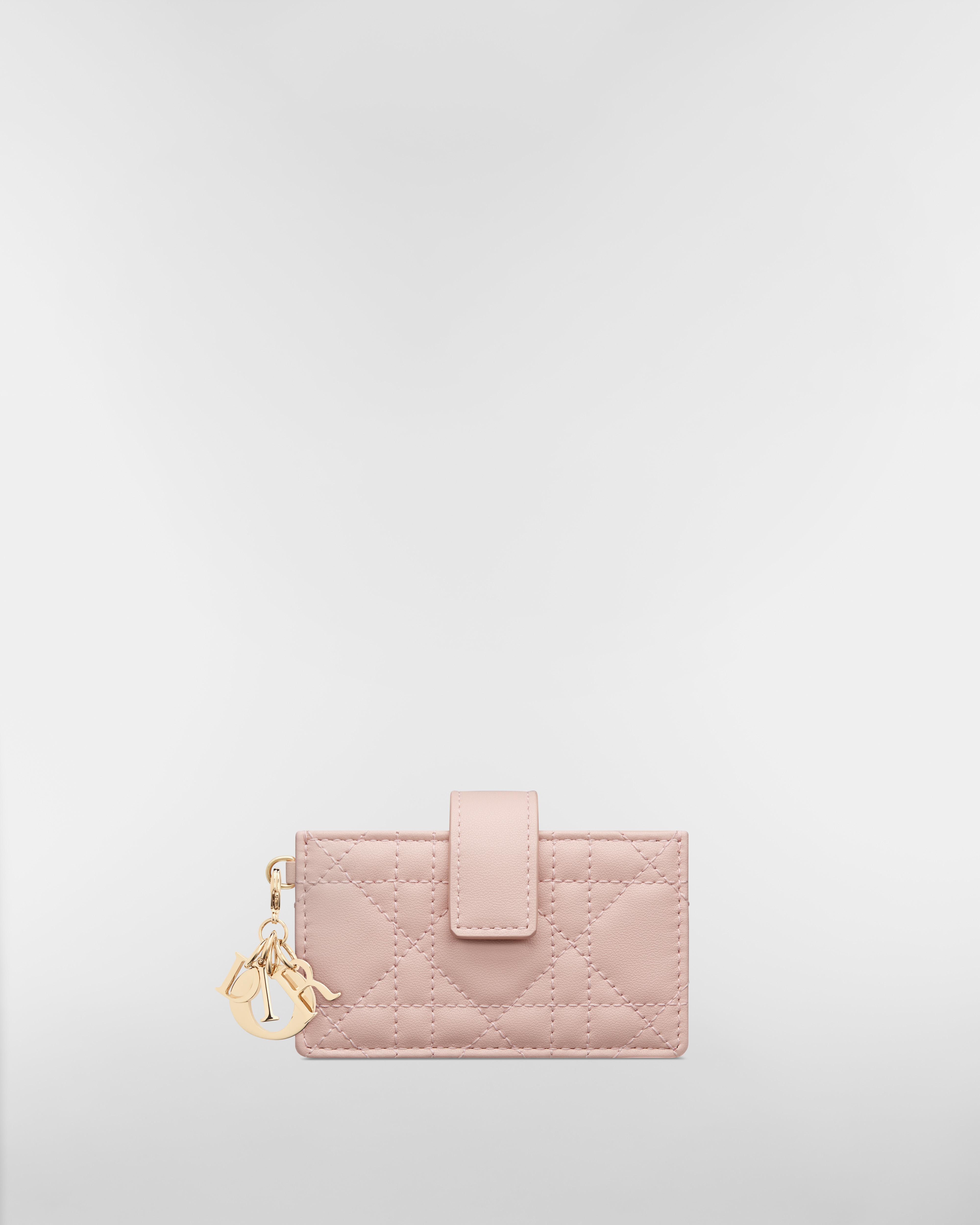 Portacarte Jasmine Lady Dior Pelle di agnello Cannage rosa cipria E01