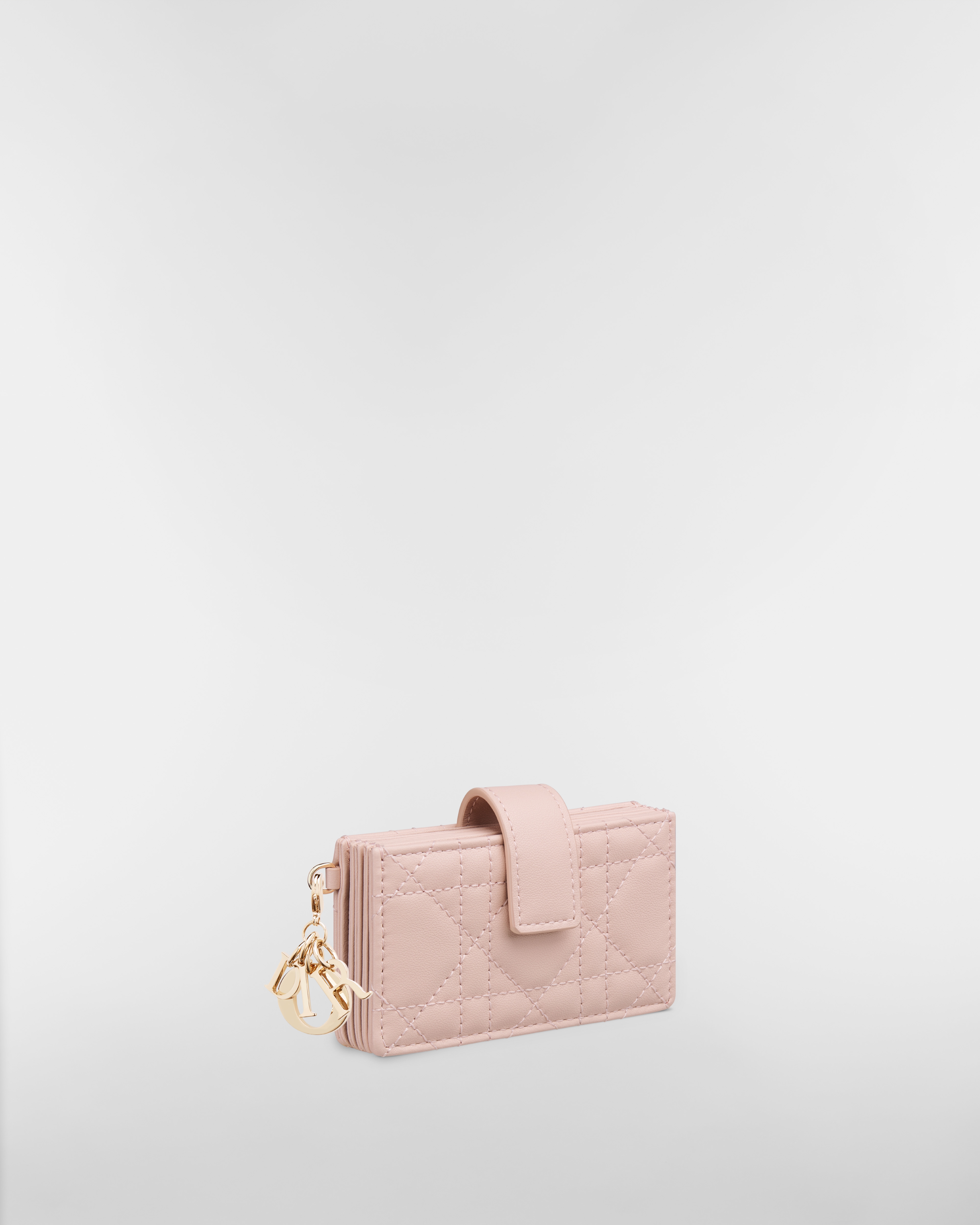 Lady Dior Jasmine Card Holder Powder Pink Cannage Lambskin E03