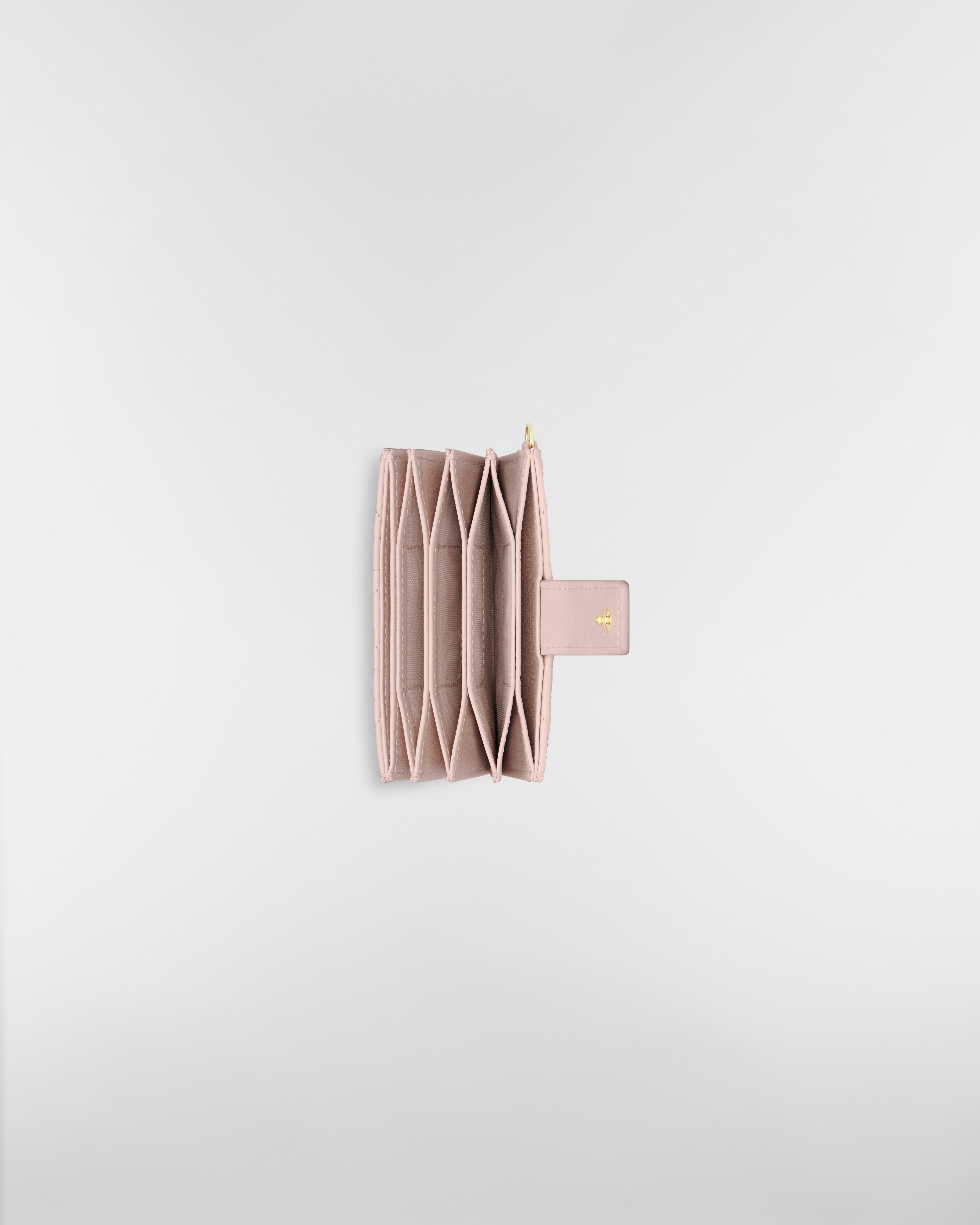 Lady Dior Jasmine Card Holder Powder Pink Cannage Lambskin E06