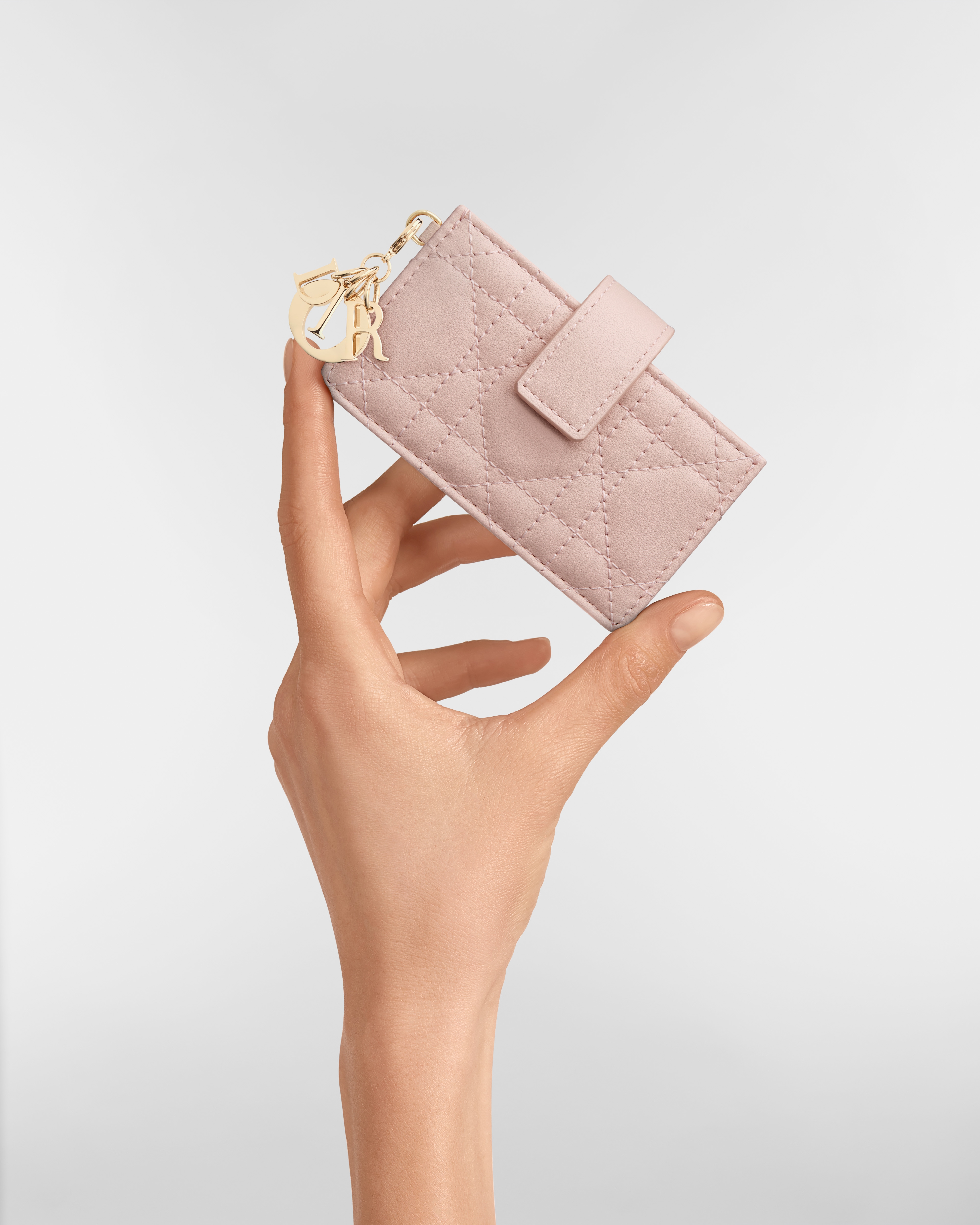 Lady Dior Jasmine Card Holder Powder Pink Cannage Lambskin E11