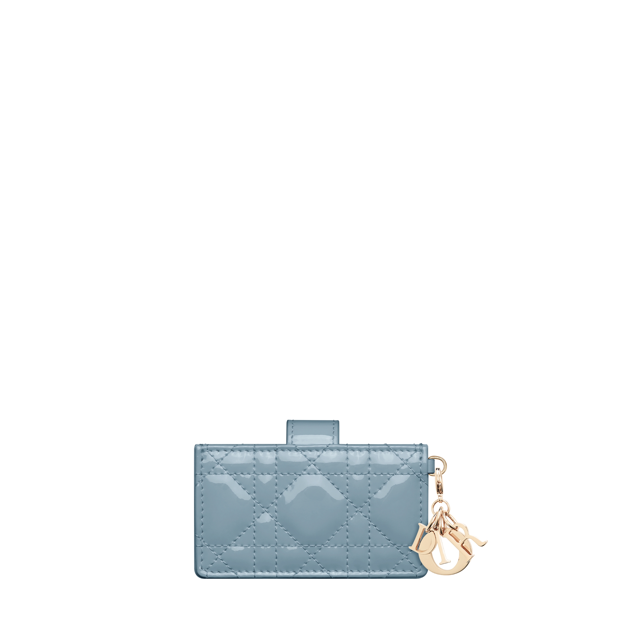 Lady Dior Jasmine Card Holder Sky Blue Patent Cannage Calfskin E08
