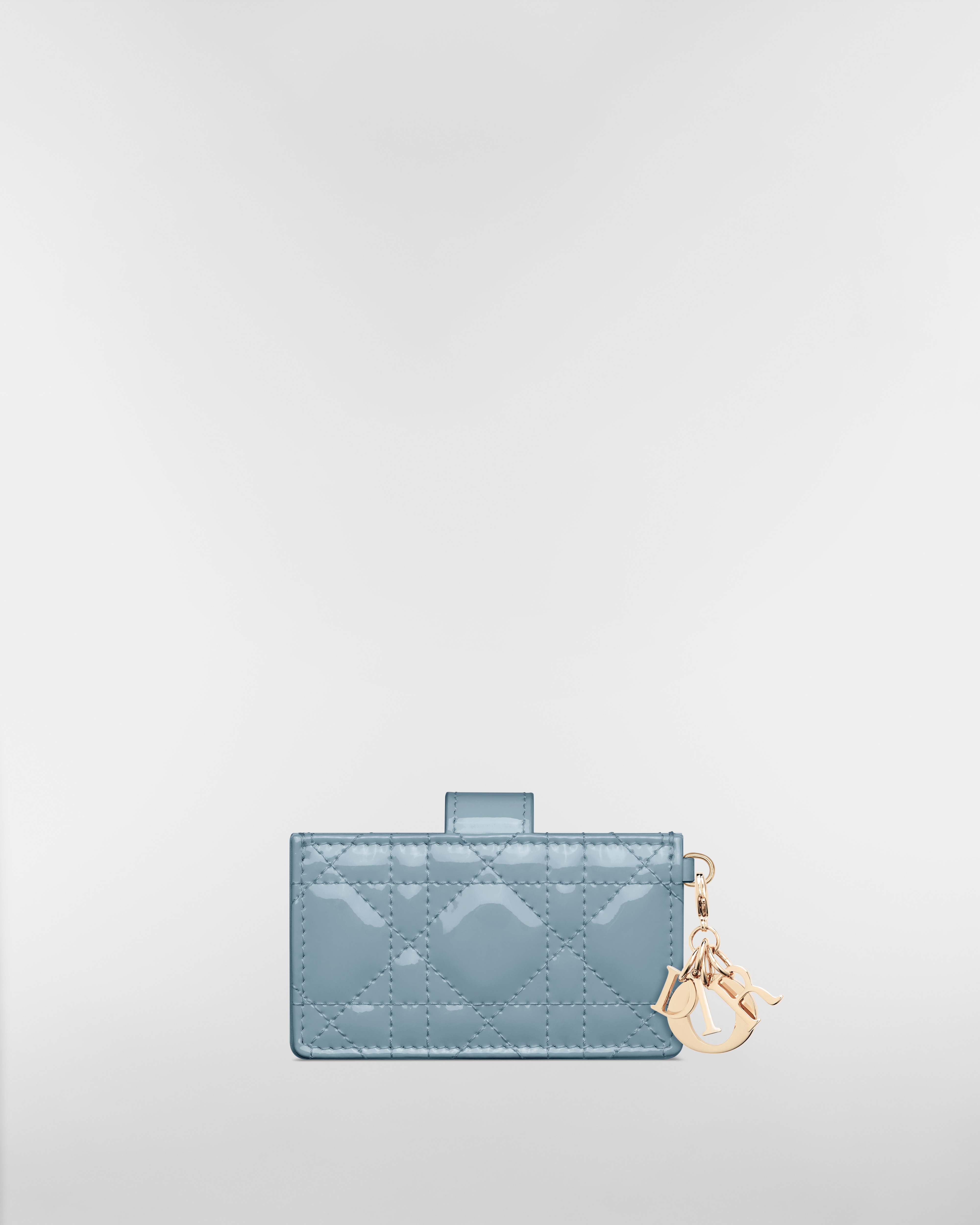 Lady Dior Jasmine Card Holder Sky Blue Patent Cannage Calfskin E08