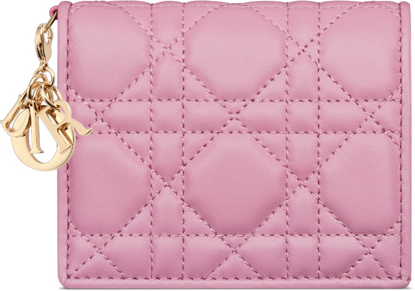 迷你 Lady Dior Gardenia 銀包 aria_frontView