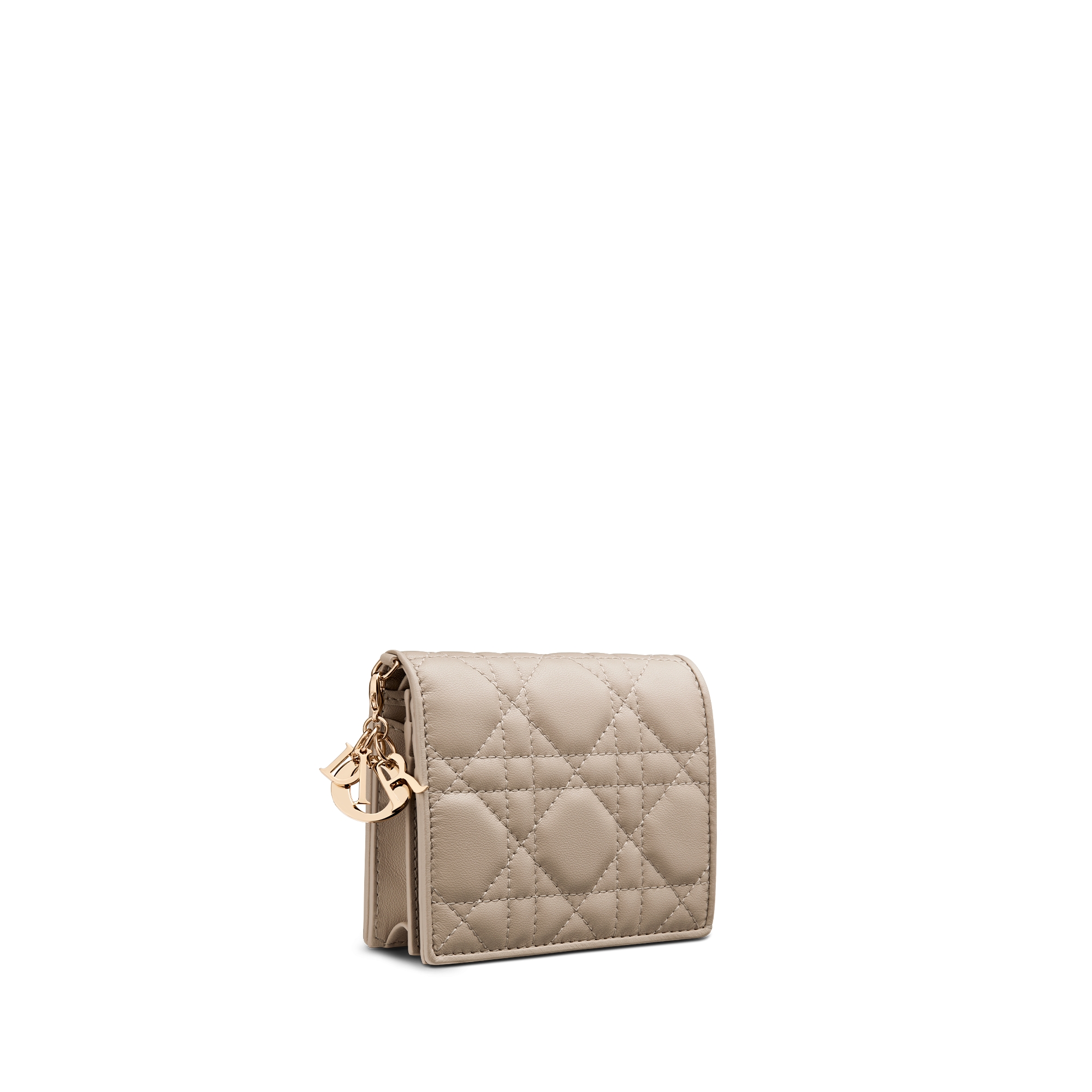 Lady Dior Gardenia 미니 지갑 샌드 컬러 까나쥬 양가죽 E03