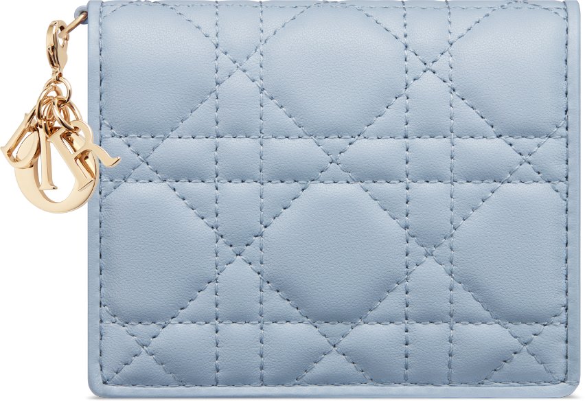 迷你 Lady Dior Gardenia 銀包 aria_frontView