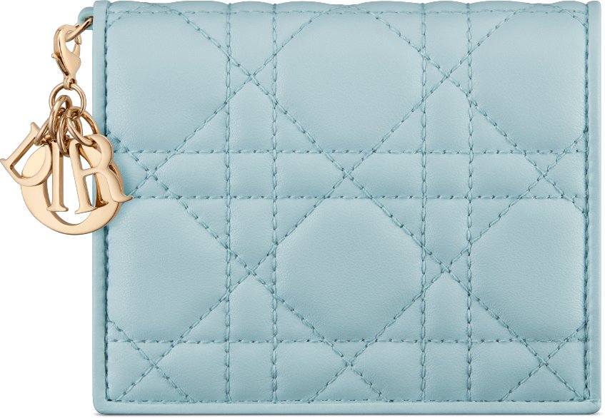 迷你 Lady Dior Gardenia 銀包 aria_frontView