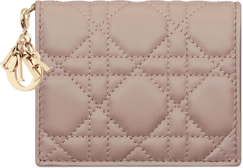 Mini Lady Dior Gardenia Wallet Front view