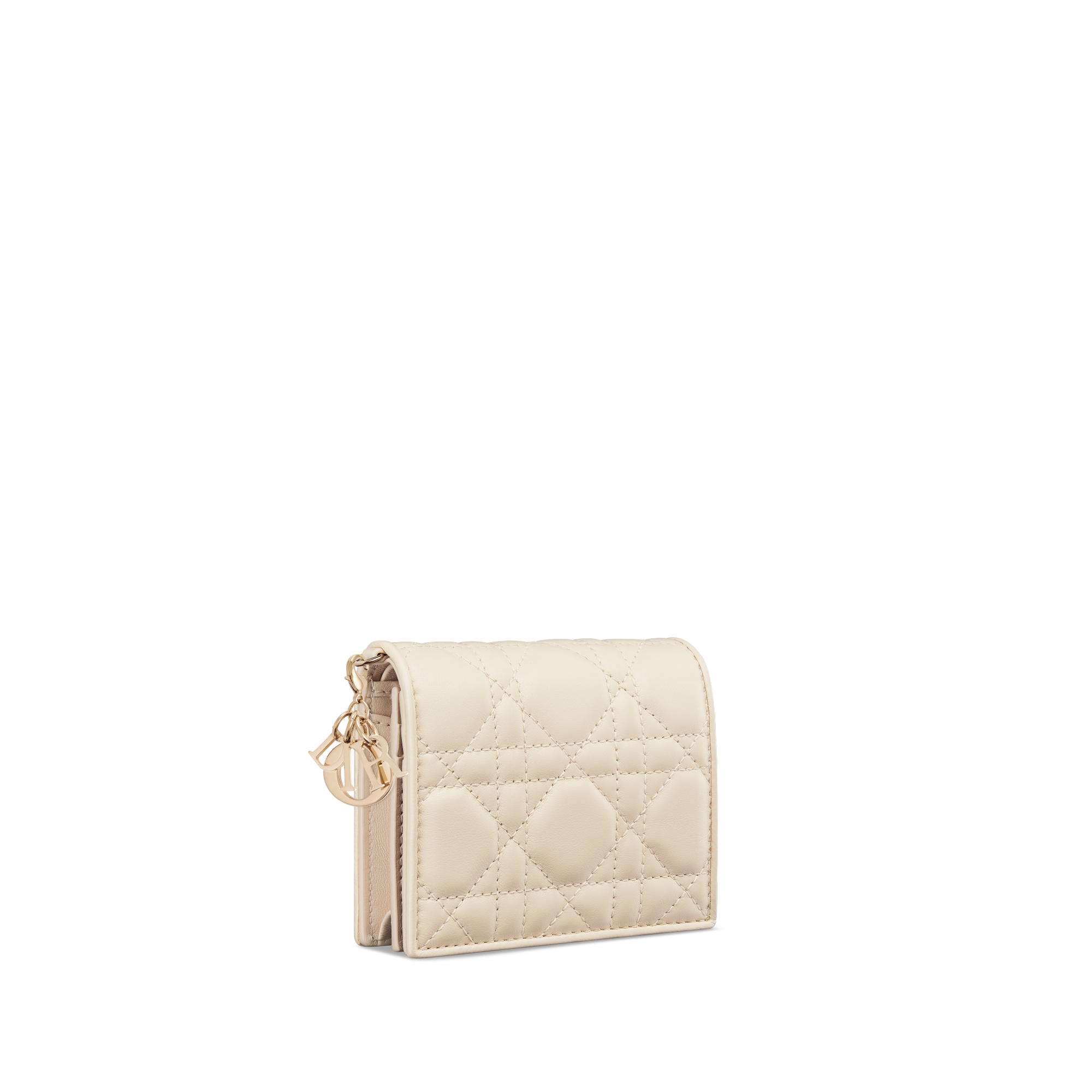 【日本限定】Lady Dior Gardenia ウォレット ミニ カナージュ ラムスキン E03