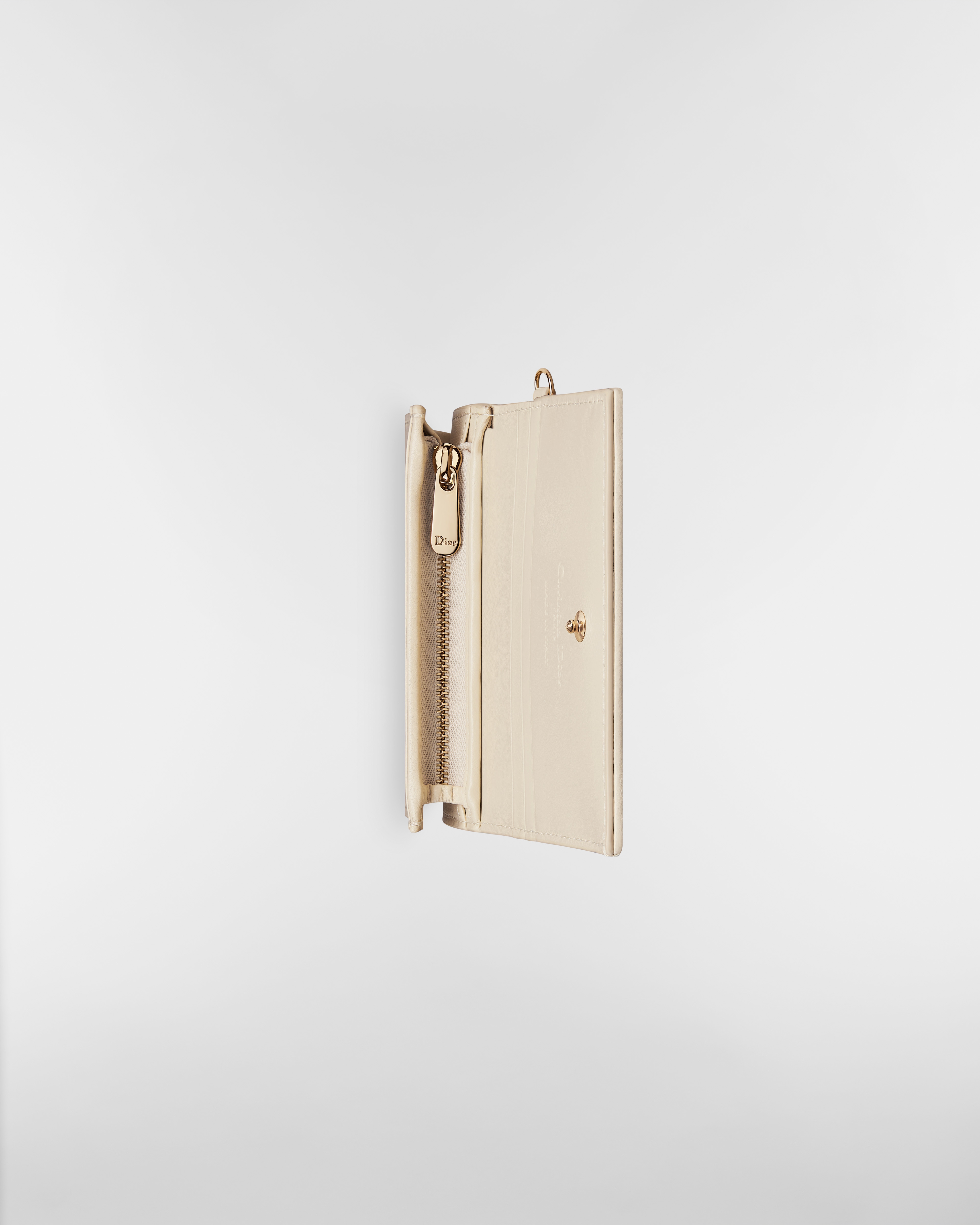 Mini Lady Dior Gardenia Wallet Light Beige Cannage Lambskin E06