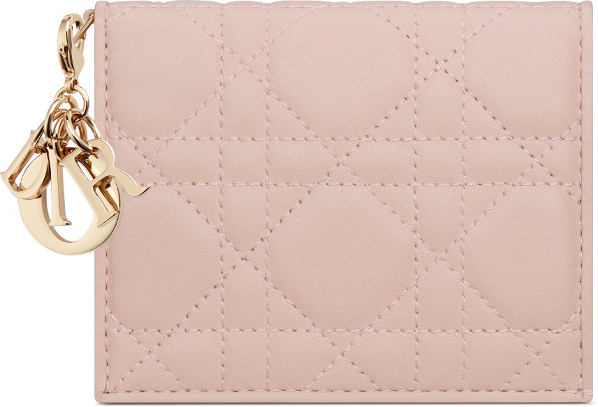 迷你 Lady Dior Gardenia 銀包 aria_frontView