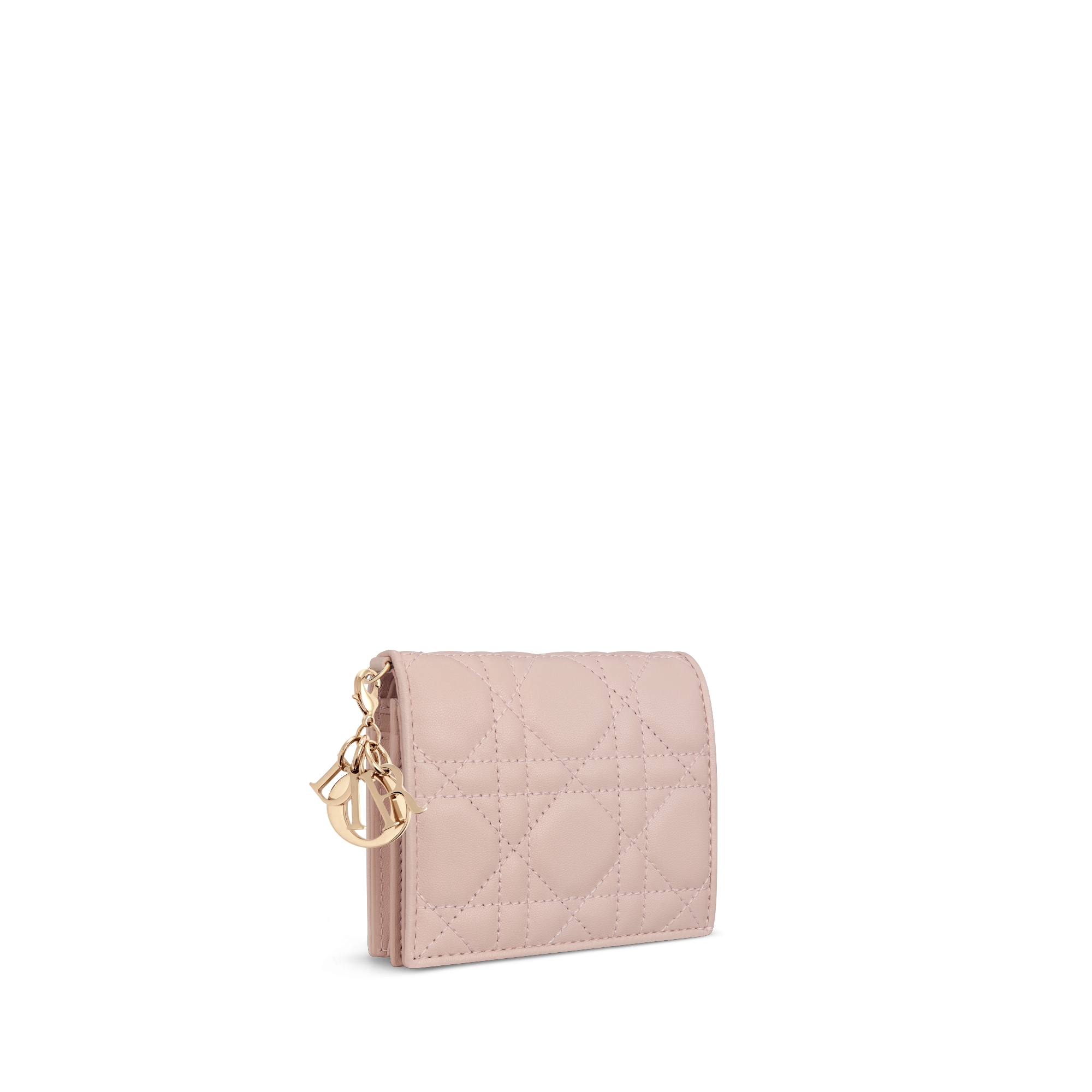 Lady Dior Gardenia 미니 지갑 파우더 핑크 까나쥬 양가죽 E03