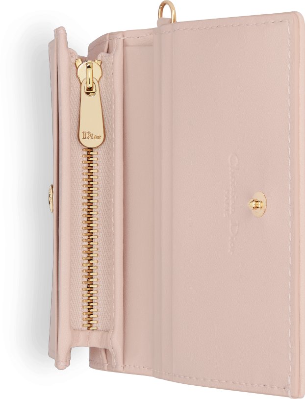 迷你 Lady Dior Gardenia 銀包 aria_topShotView