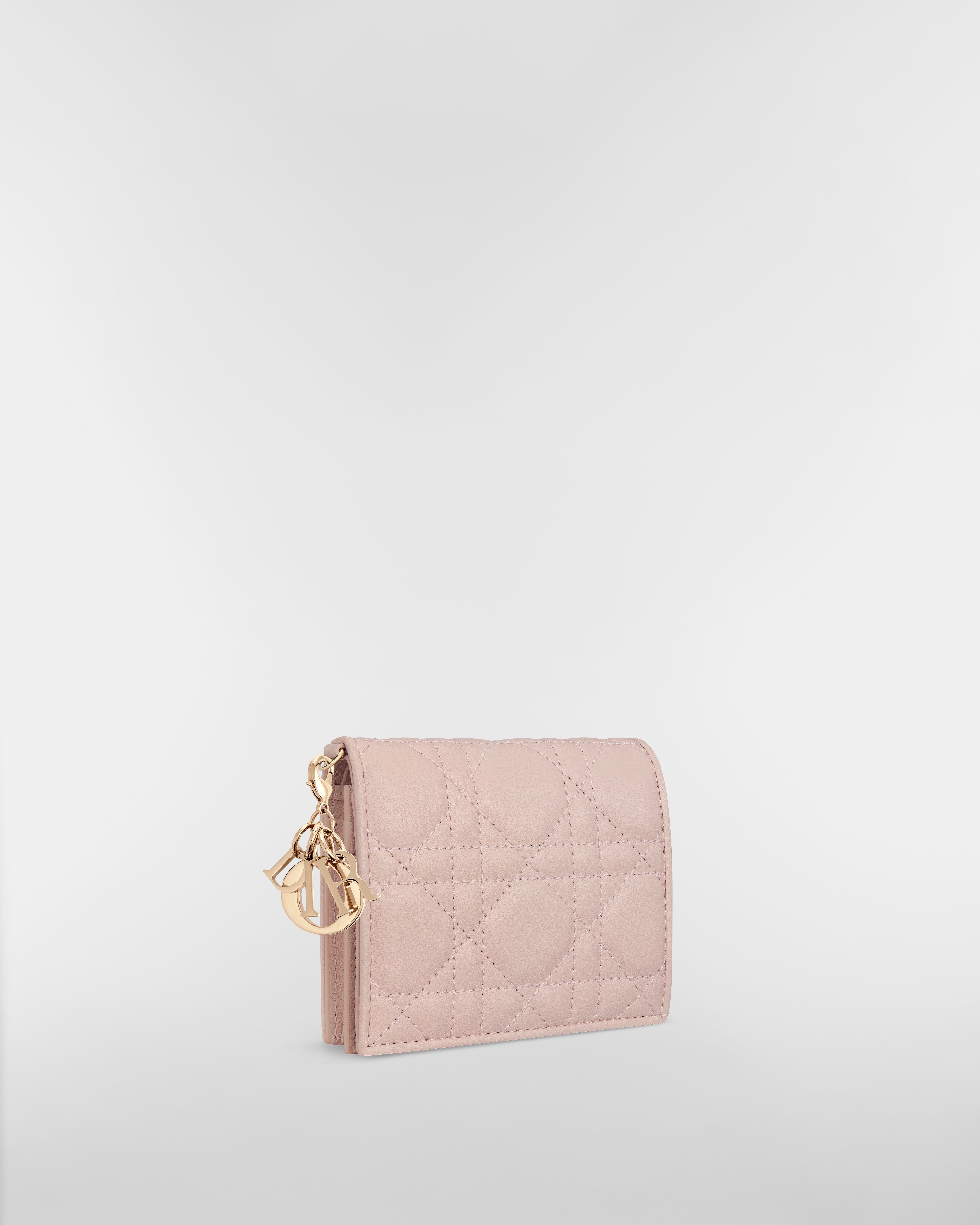 Lady Dior Gardenia 미니 지갑 파우더 핑크 까나쥬 양가죽 E03