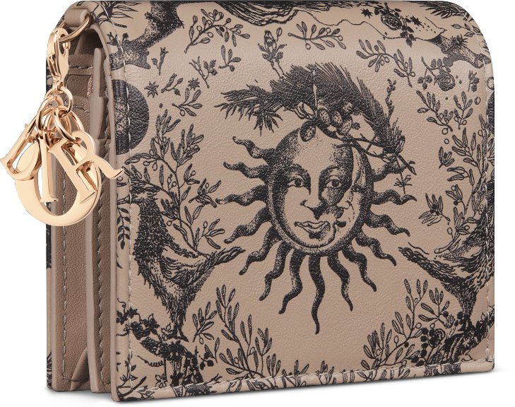 Lady dior toile de jouy wallet clearance