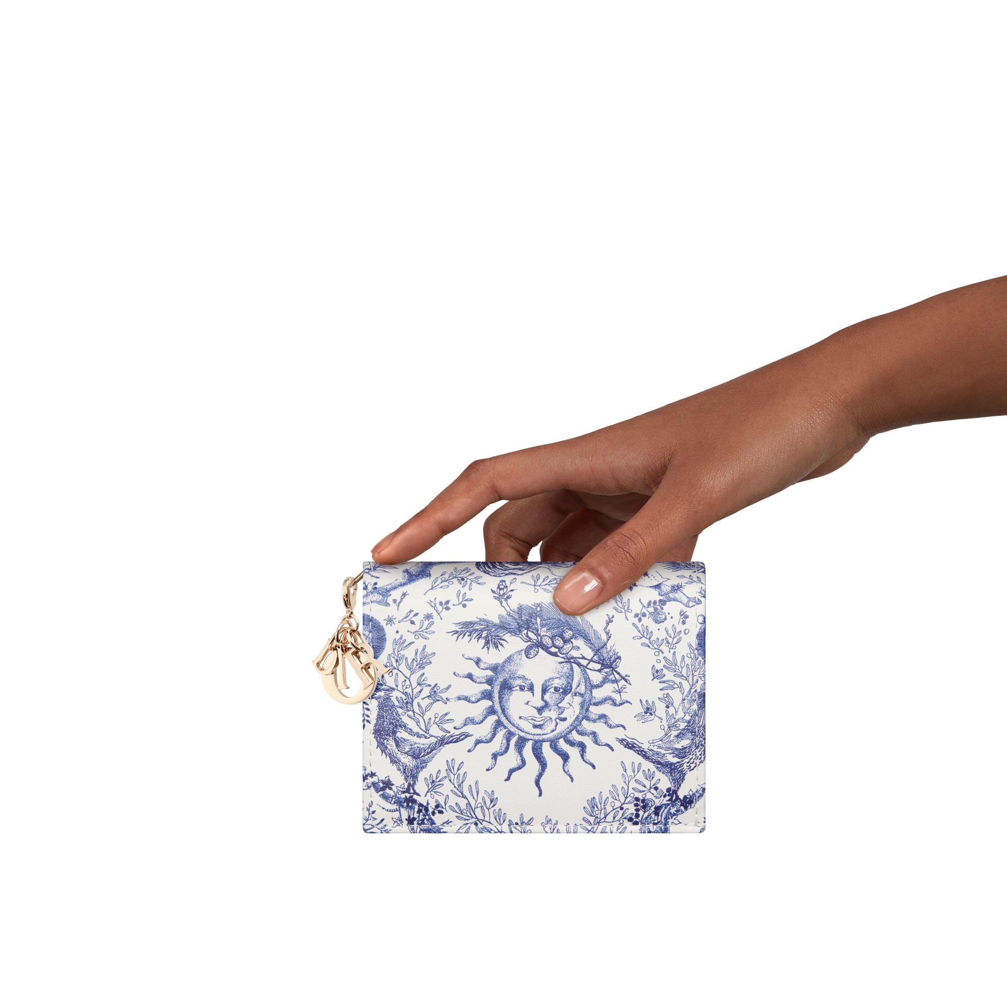 Lady dior toile de jouy wallet hot sale