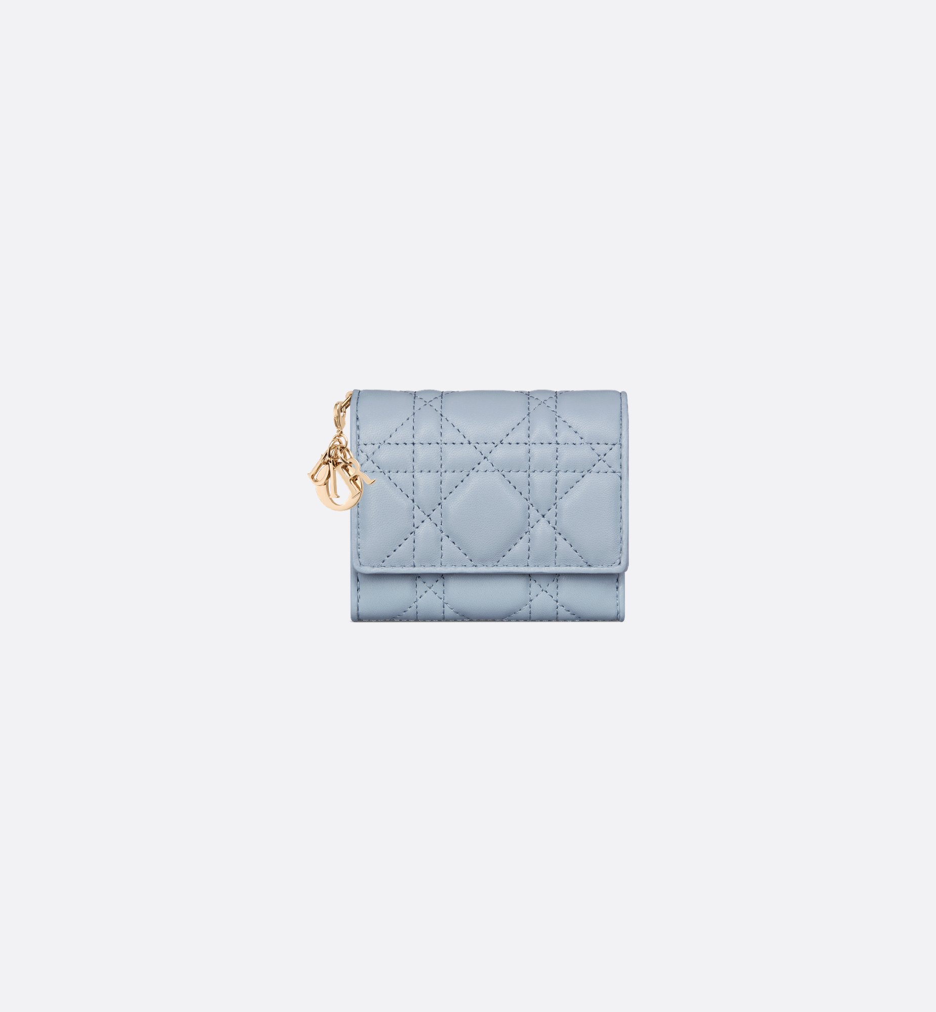 Lady Dior Lotus Wallet Two-Tone Pale Blue and Powder Beige Lady Dior Lotus Wallet Two-Tone Pale Blue and Powder Beige
